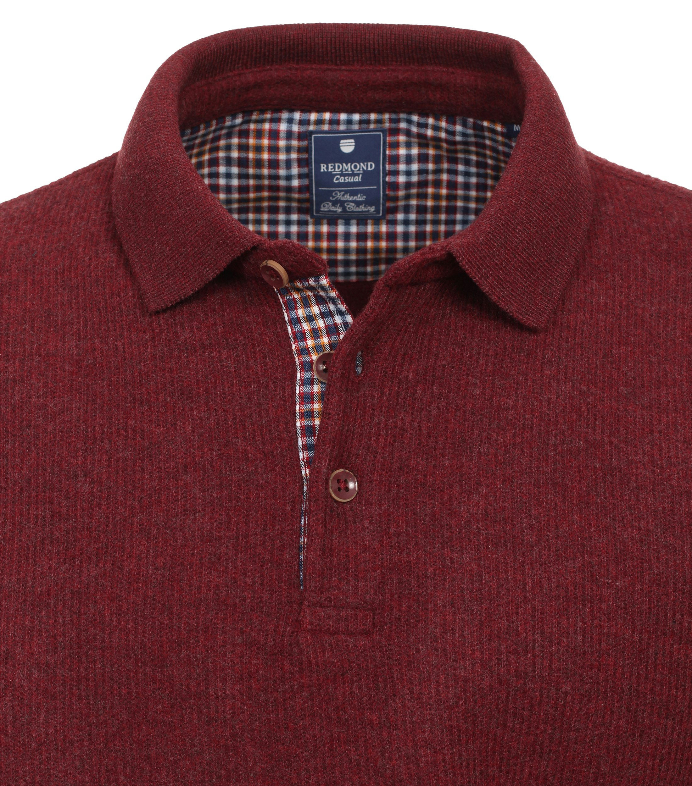 Redmond heren polo gebreid, polo kraag, rood (middeldik) - 242900700-51