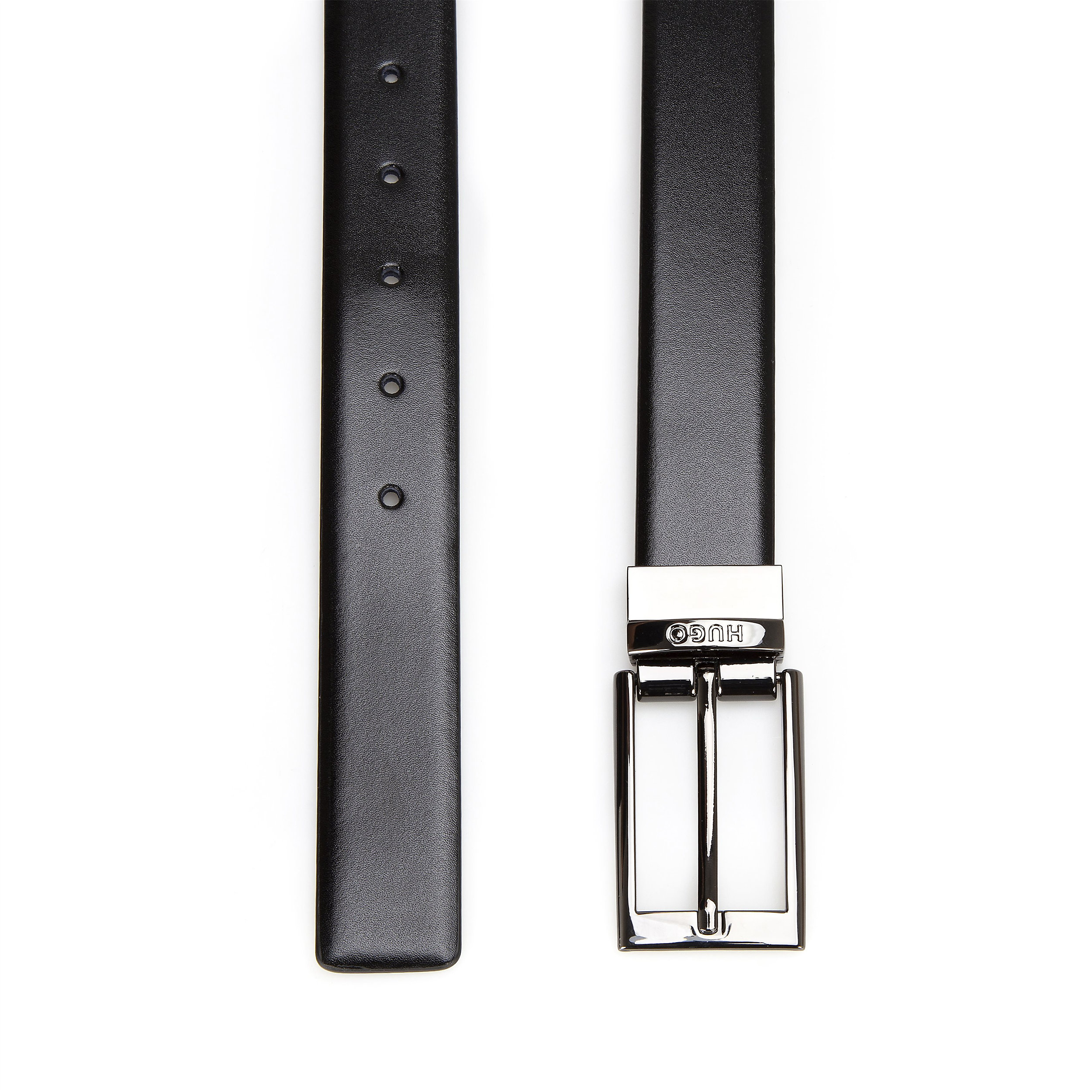 HUGO leren heren riem, zwart