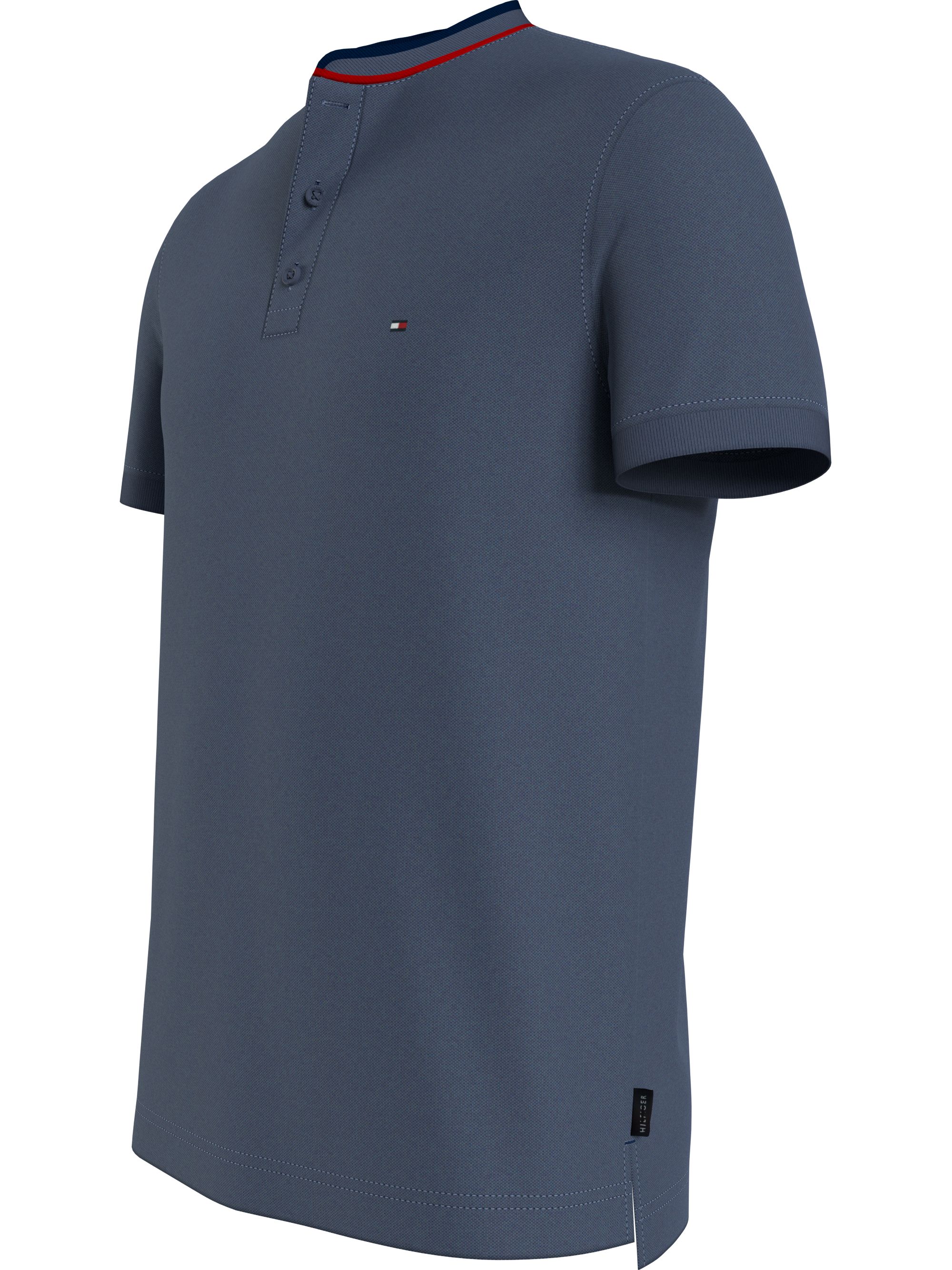 Tommy Hilfiger Mao Rwb Tipped Slim Polo, heren poloshirt, jeansblauw