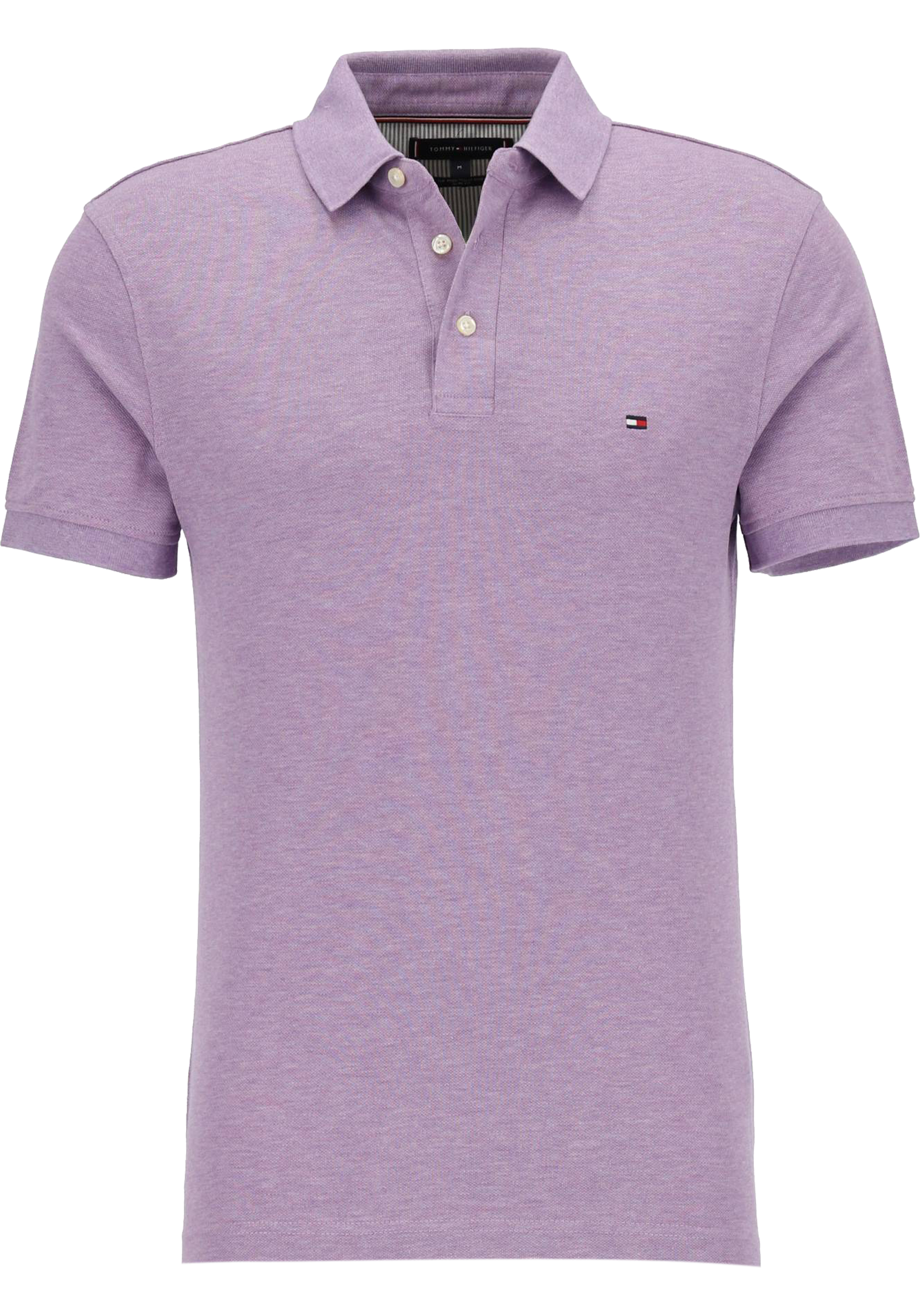 Tommy Hilfiger 1985 Slim Polo, heren poloshirt, lila melange