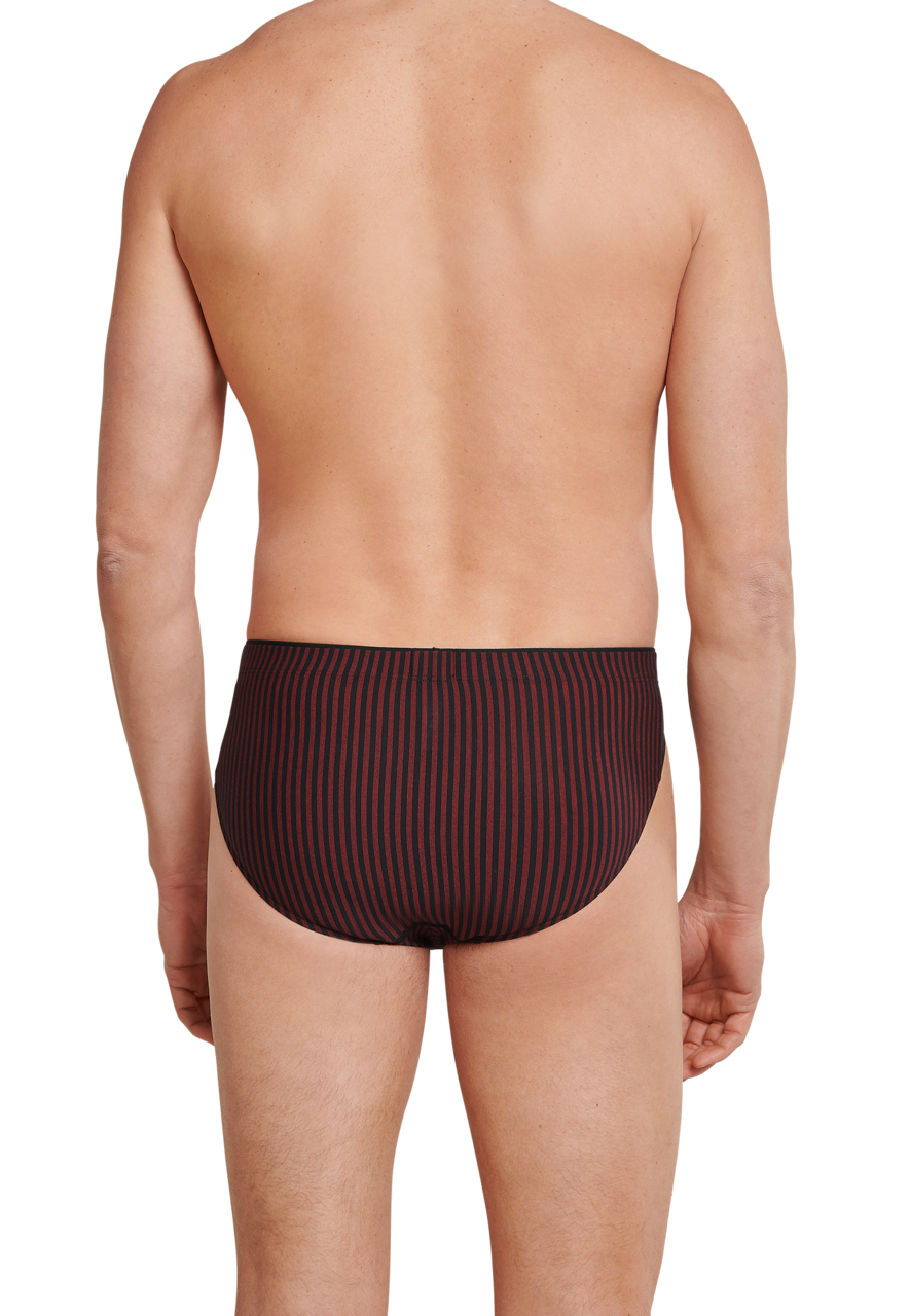 SCHIESSER Long Life Soft slip (1-pack), heren supermini rood-zwart gestreept