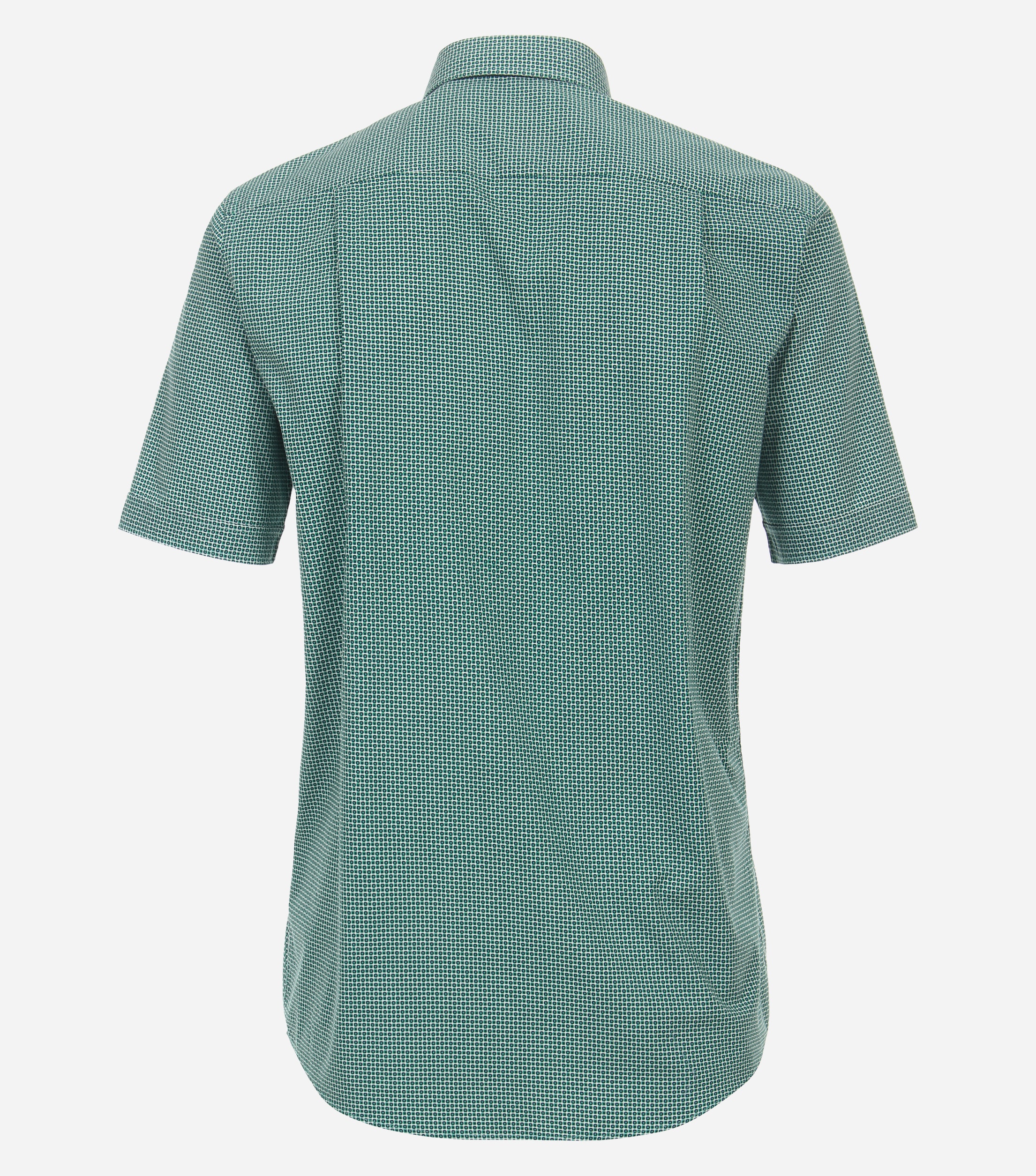 Redmond comfort fit overhemd, korte mouw, popeline, groen dessin