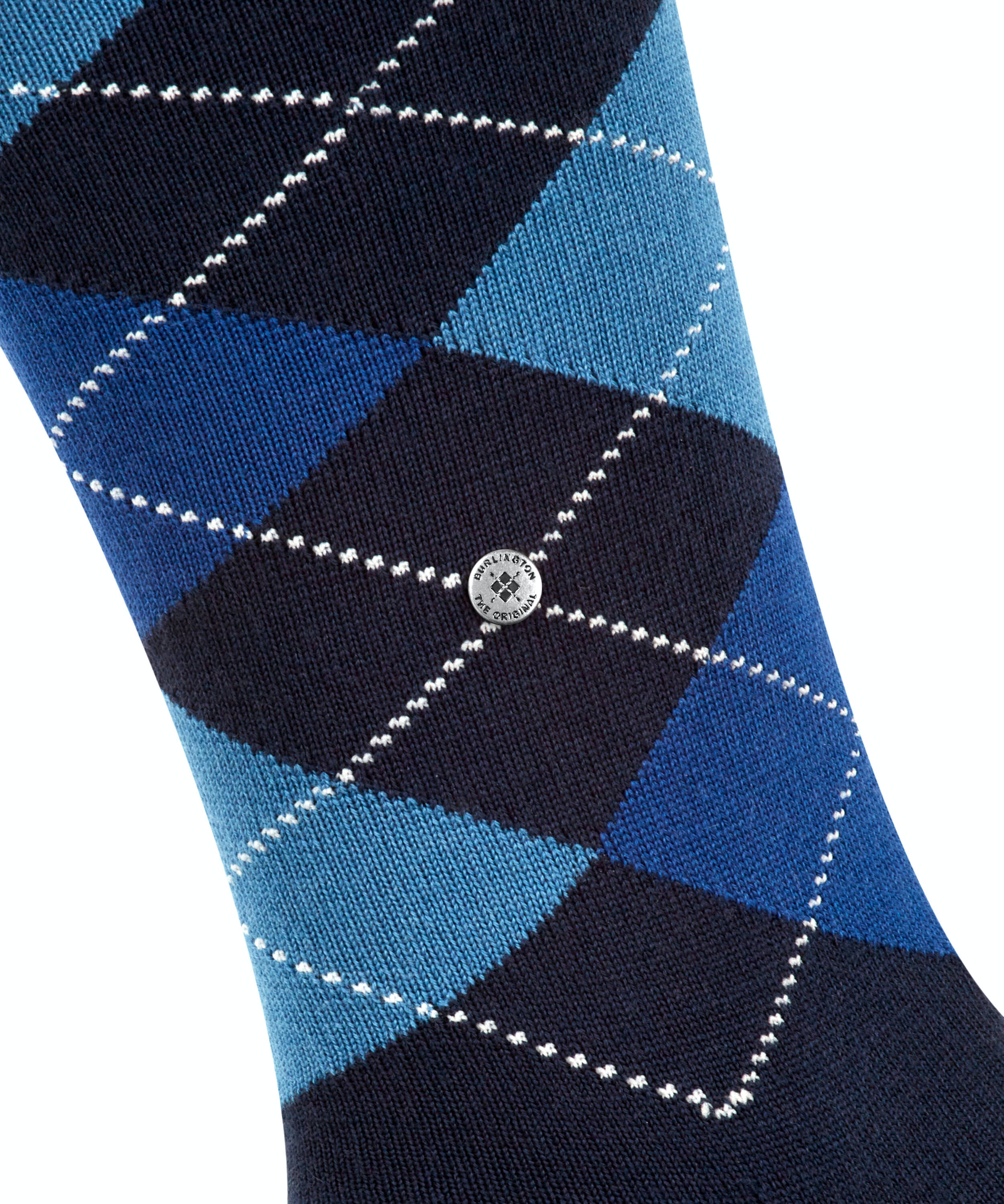 Burlington Edinburgh heren kniekousen, blauw (space blue)