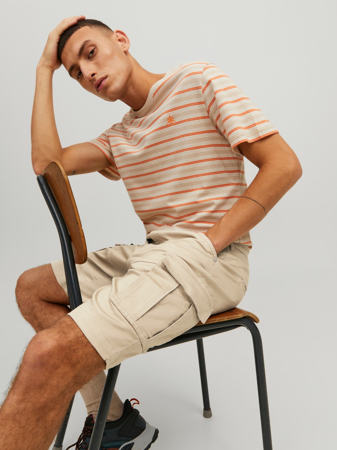 JACK & JONES Dex Cargo Shorts loose fit, heren cargo korte broek, beige