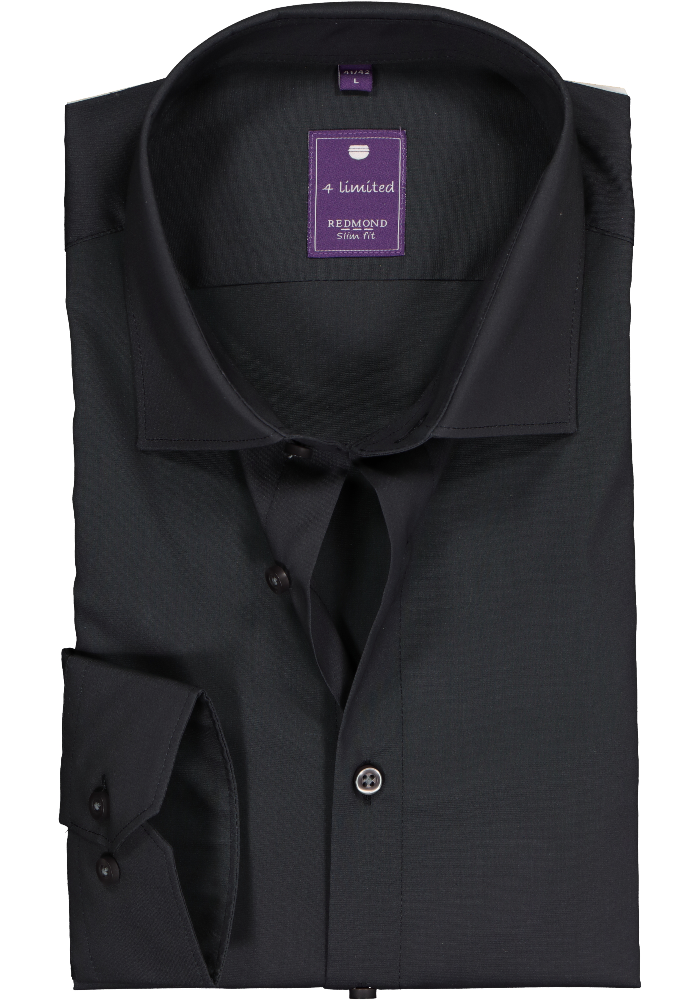 Redmond slim fit overhemd, antraciet grijs
