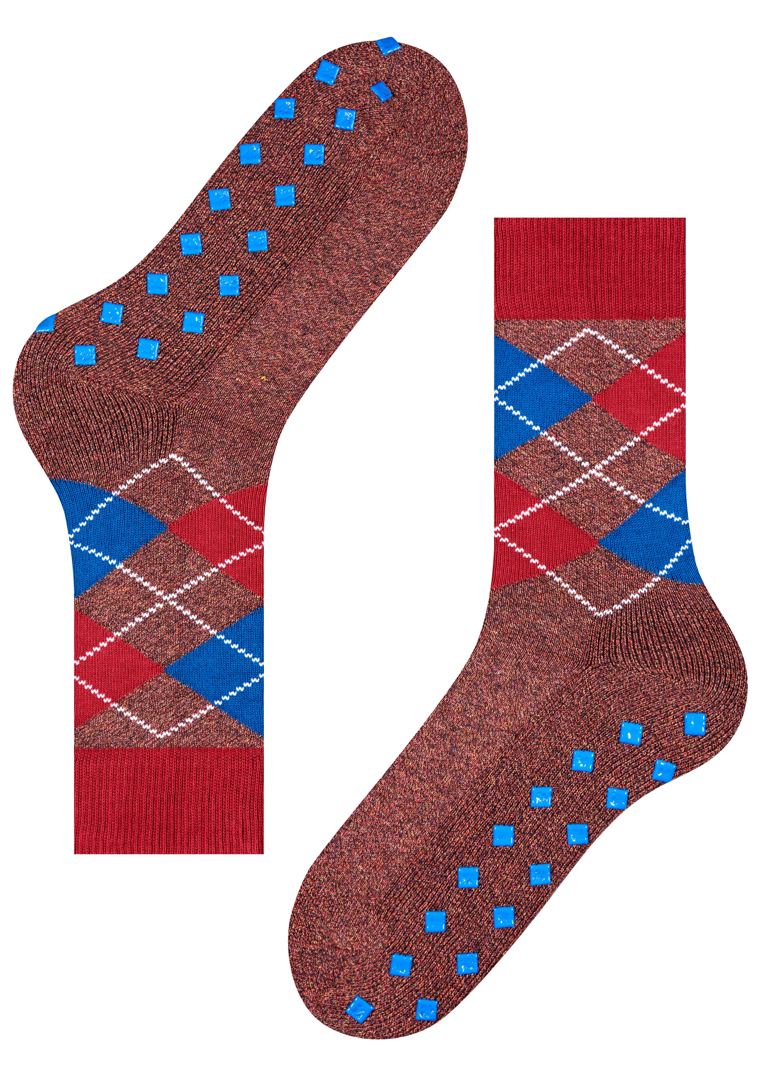 Burlington Argyle Heren Huissokken, rood geruit