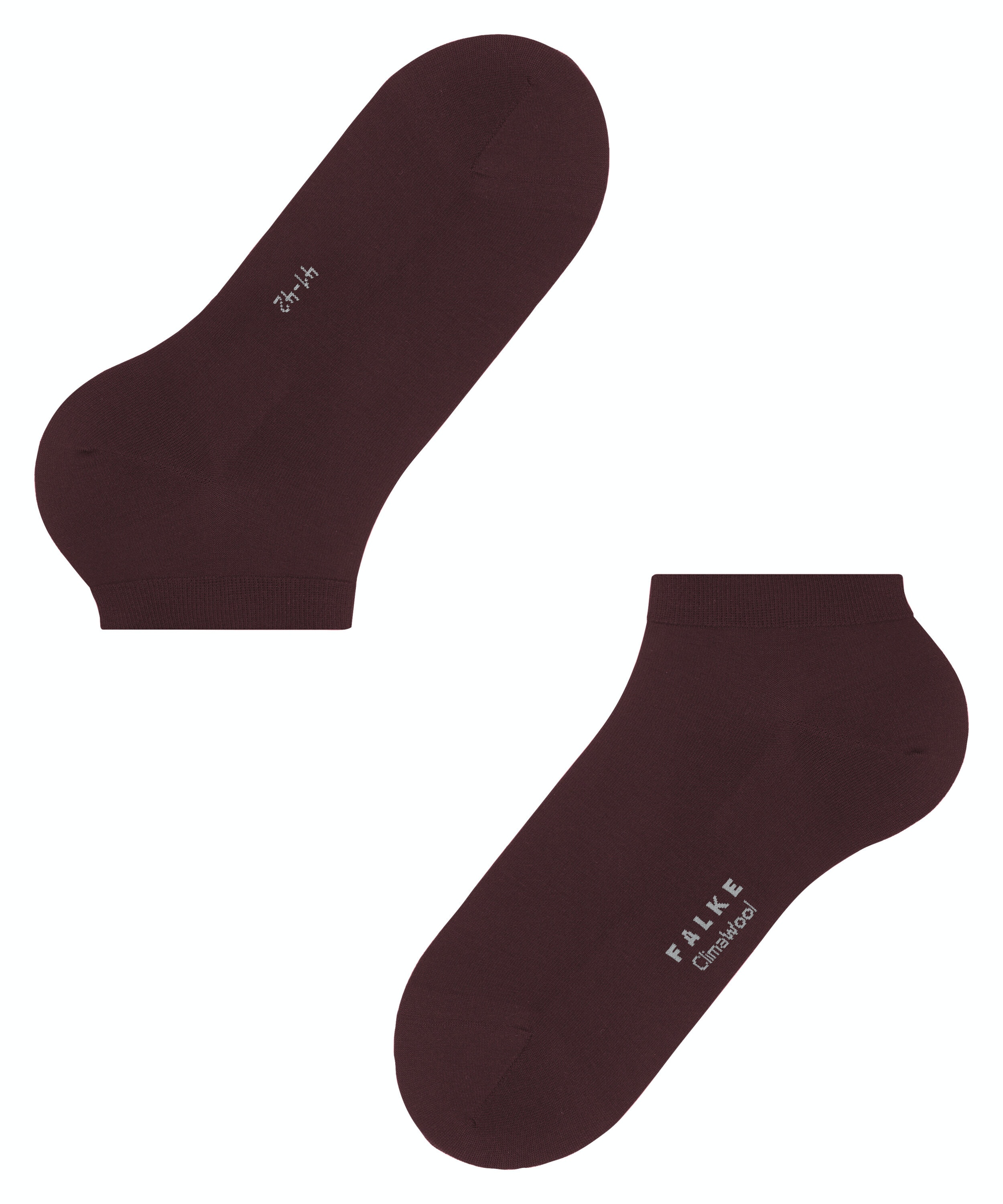 FALKE ClimaWool heren sneakersokken, donkerrood (barolo)