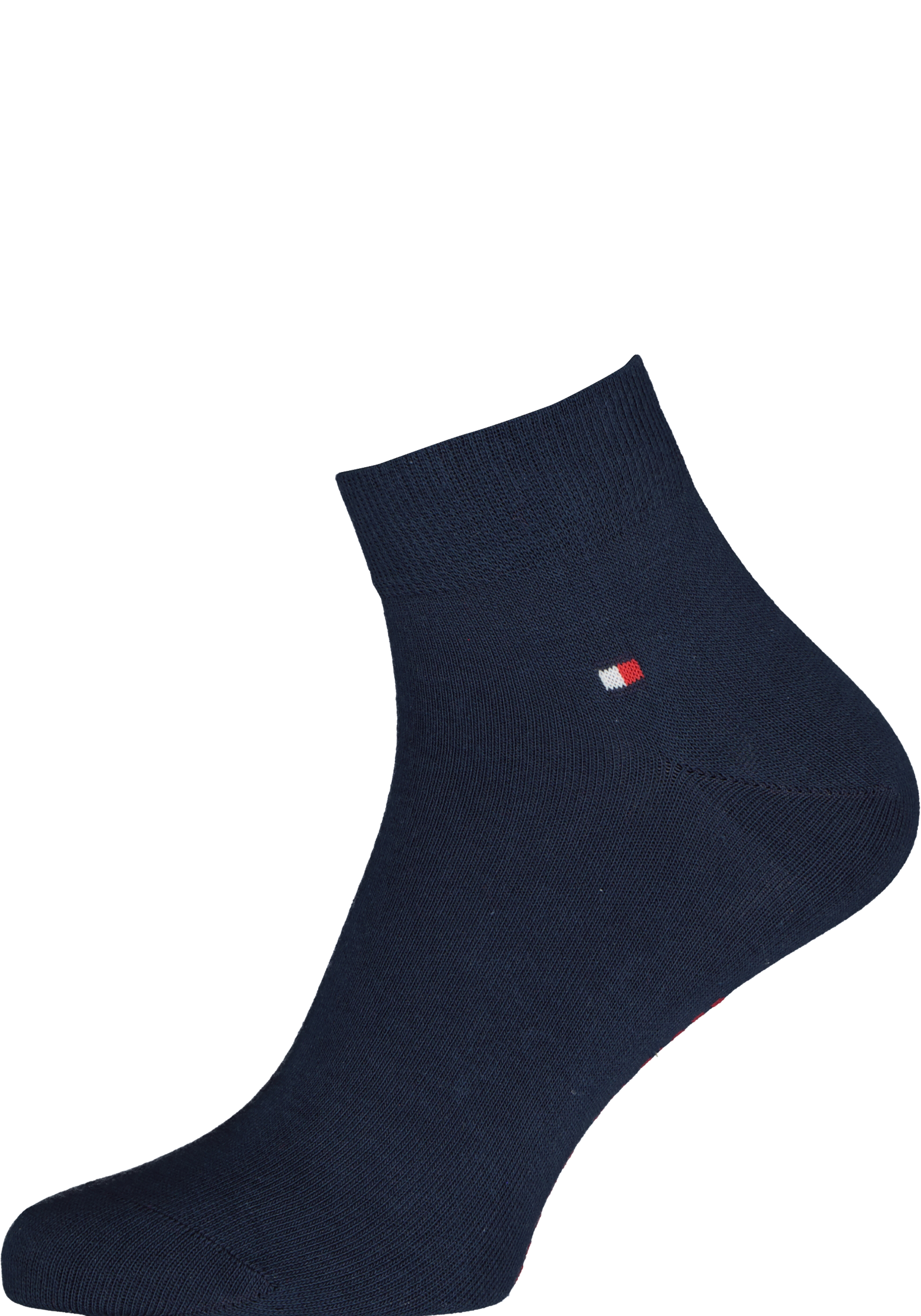 Tommy Hilfiger Quarter Socks (2-pack), herensokken katoen kort, Tommy original rood en blauw