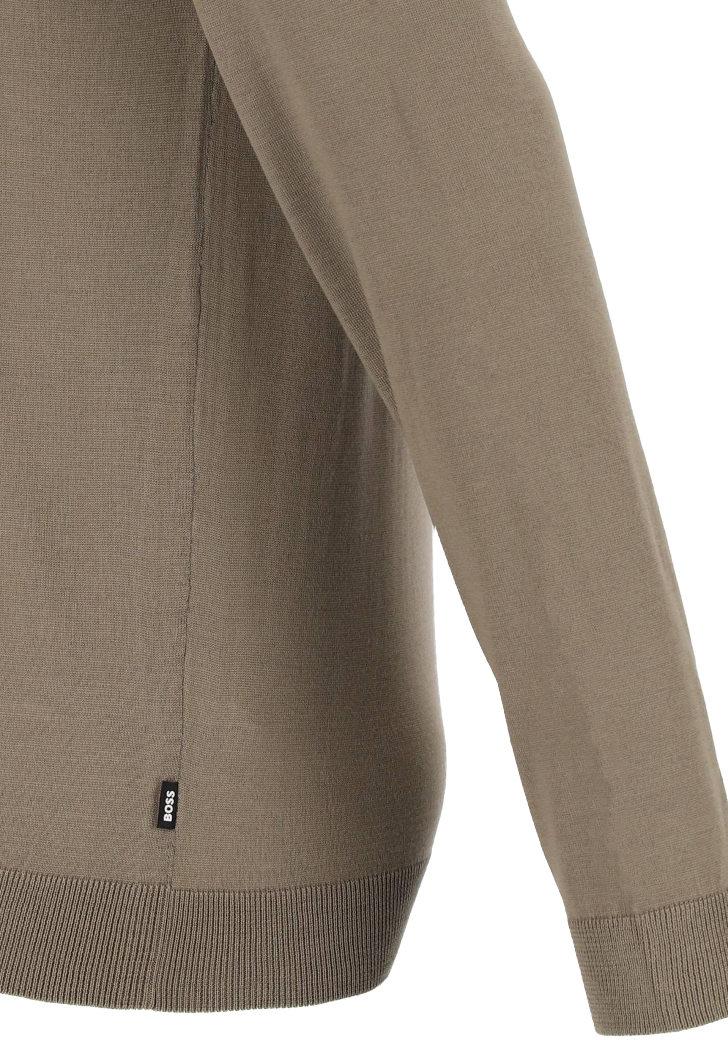 BOSS Bjarno regular fit trui wol, heren trui middeldik O-hals, groen