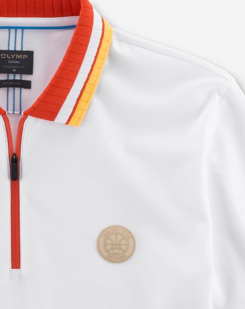 OLYMP Casual modern fit polo, wit