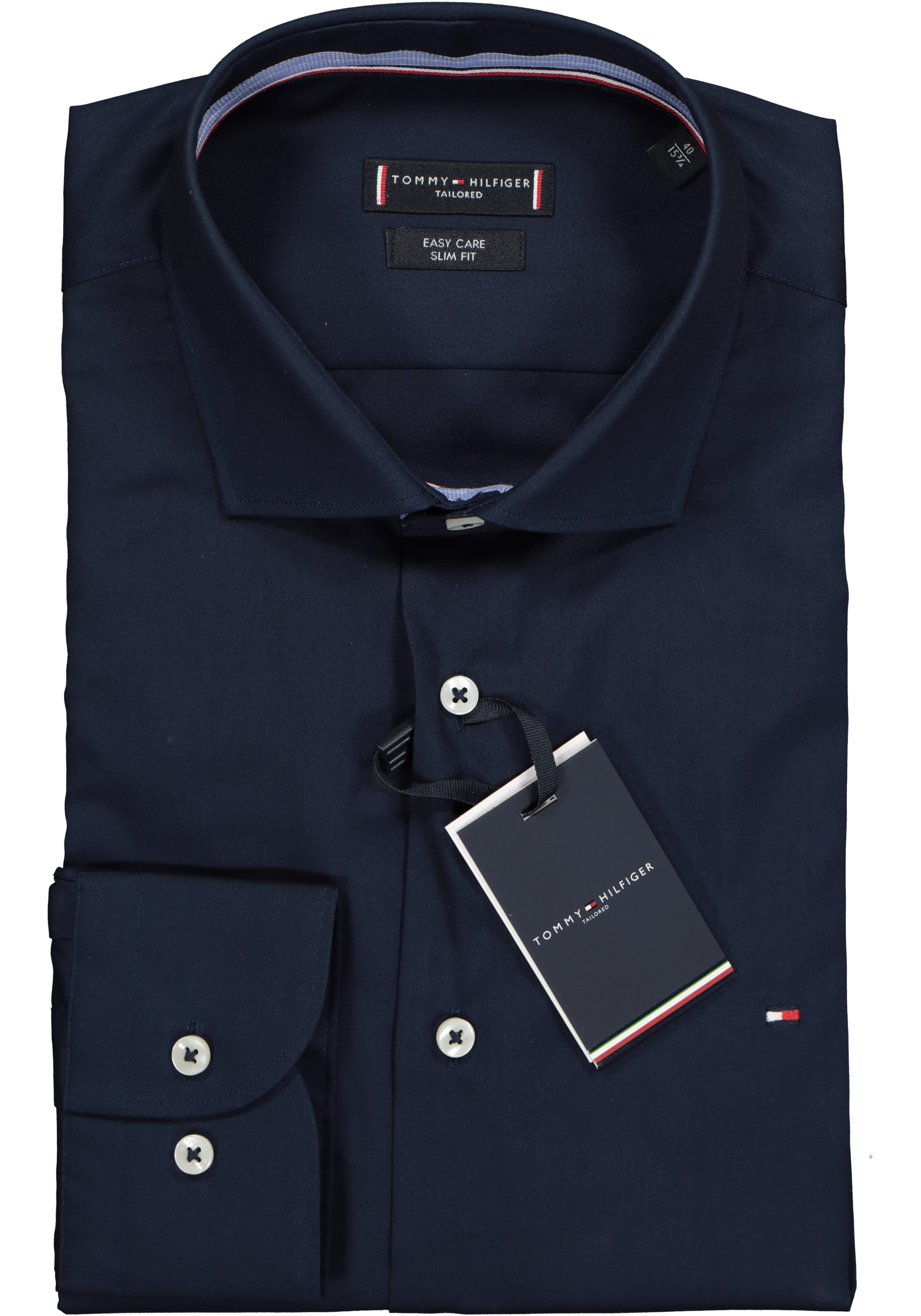 Tommy Hilfiger Classic slim fit overhemd, donkerblauw (contrast)