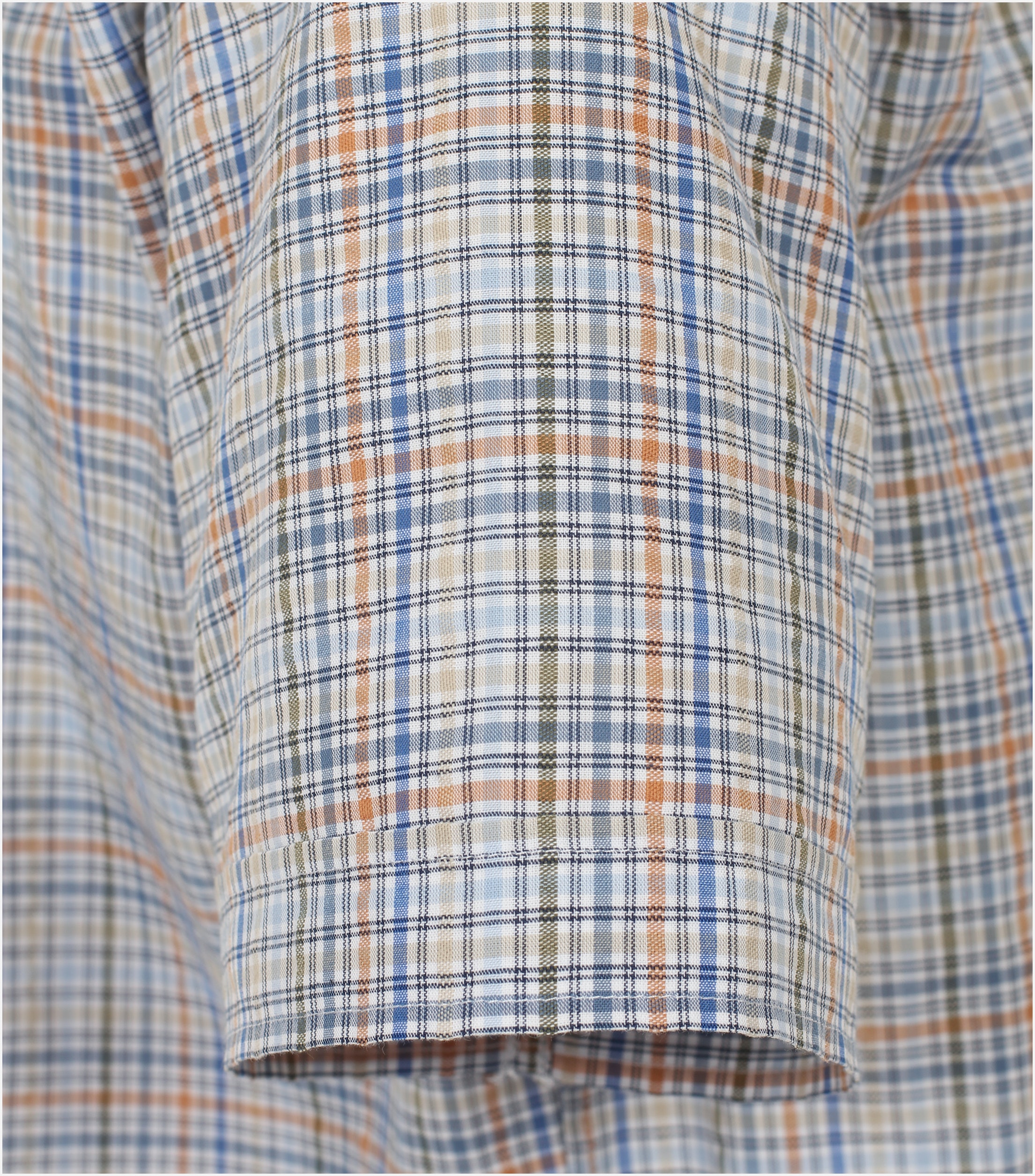 Redmond modern fit overhemd, korte mouw, popeline, beige geruit