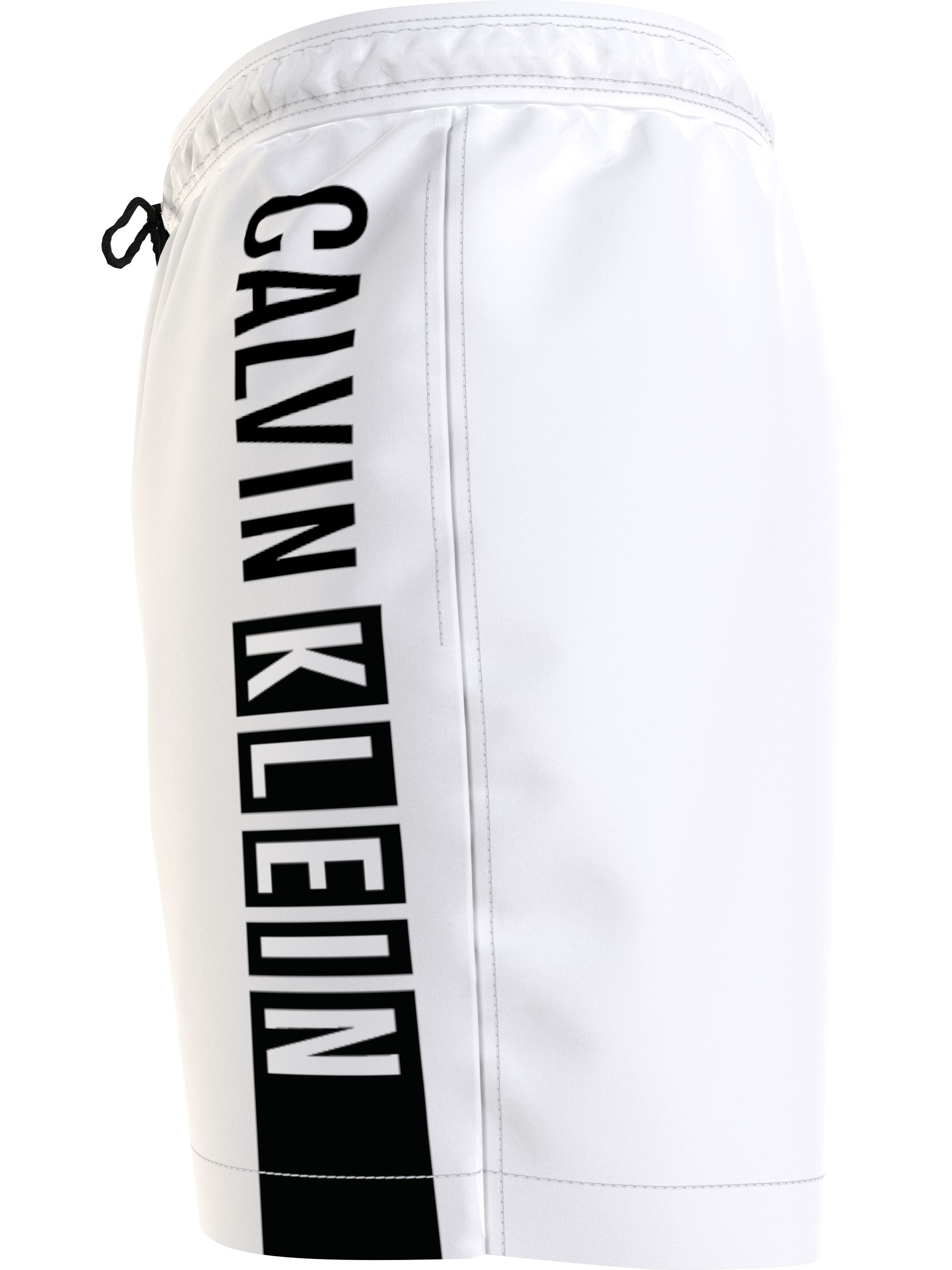 Calvin Klein Medium Drawstring swimshort, heren zwembroek, wit dessin