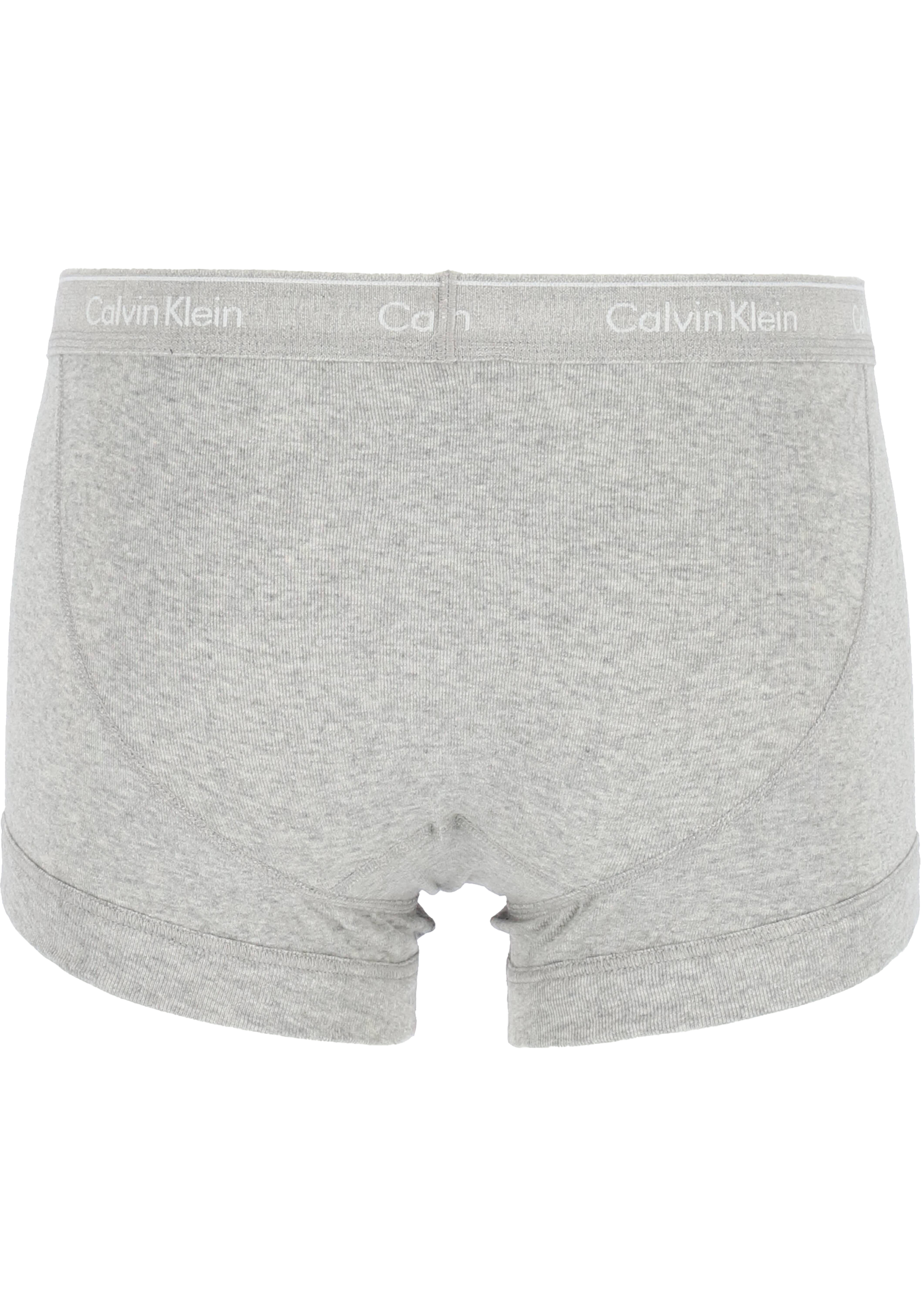 Calvin Klein trunks (3-pack), heren boxer normale lengte met gulp, zwart, wit, grijs