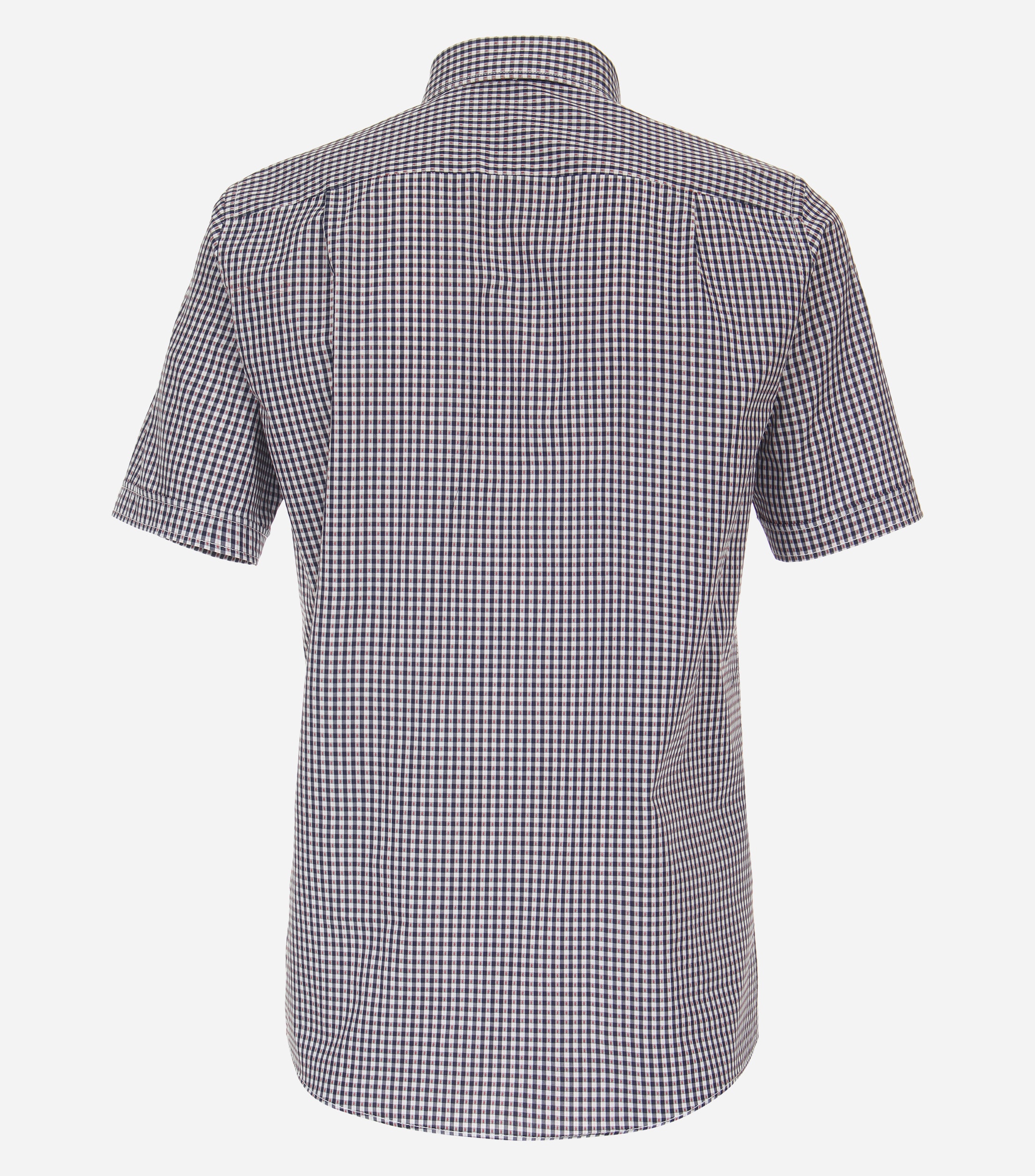 CASA MODA Sport comfort fit overhemd, korte mouw, dobby, blauw met wit en rood geruit