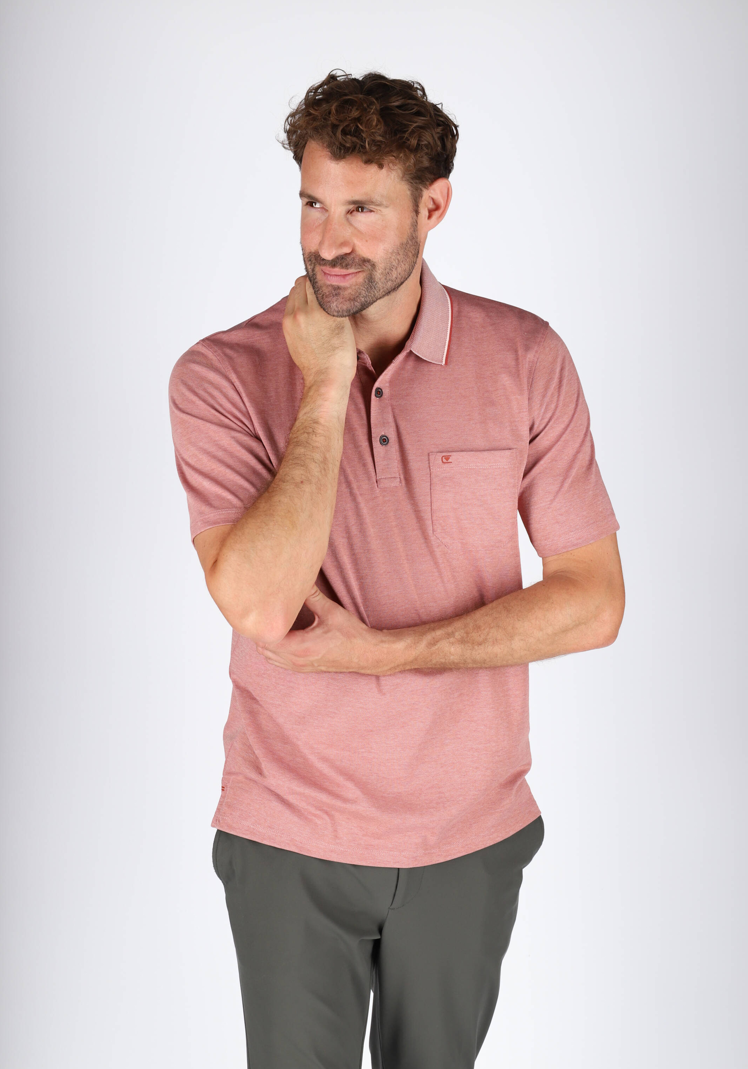 CASA MODA comfort fit heren polo, oranje