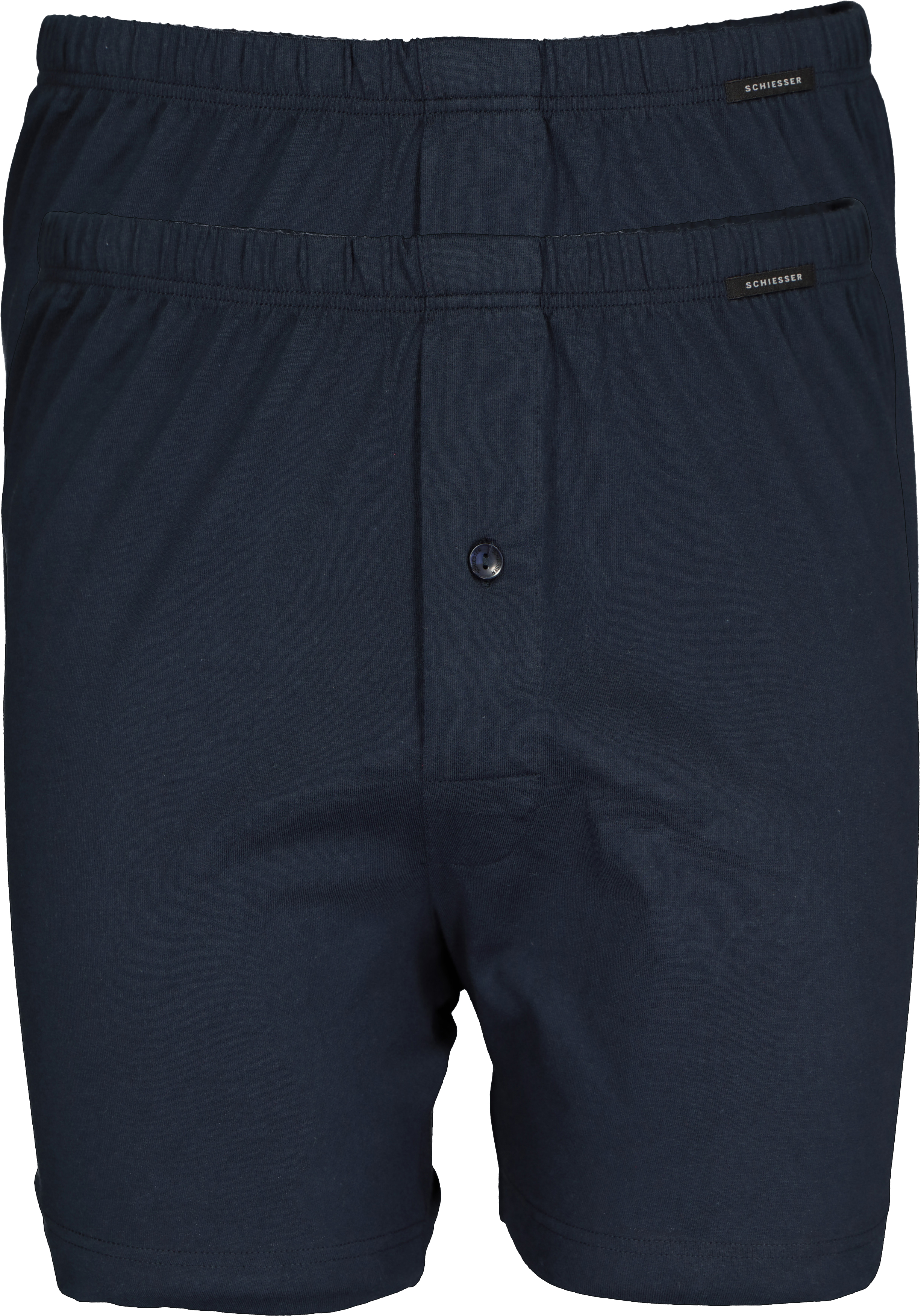 SCHIESSER Cotton Essentials boxershorts wijd (2-pack), tricot, donkerblauw