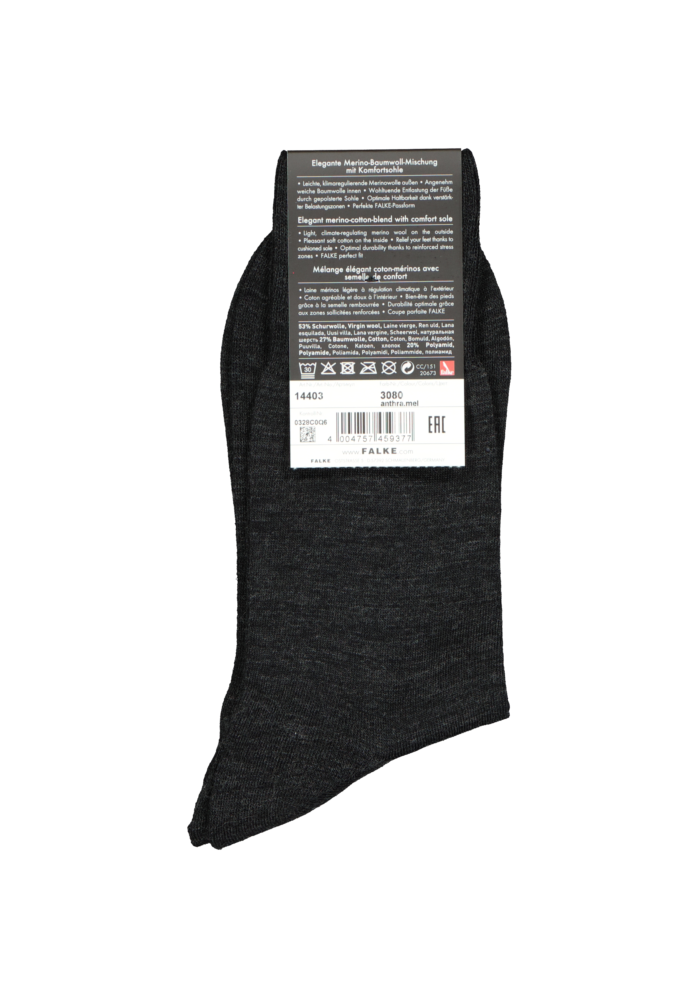 FALKE Airport Plus herensokken, antraciet (anthracite melange)