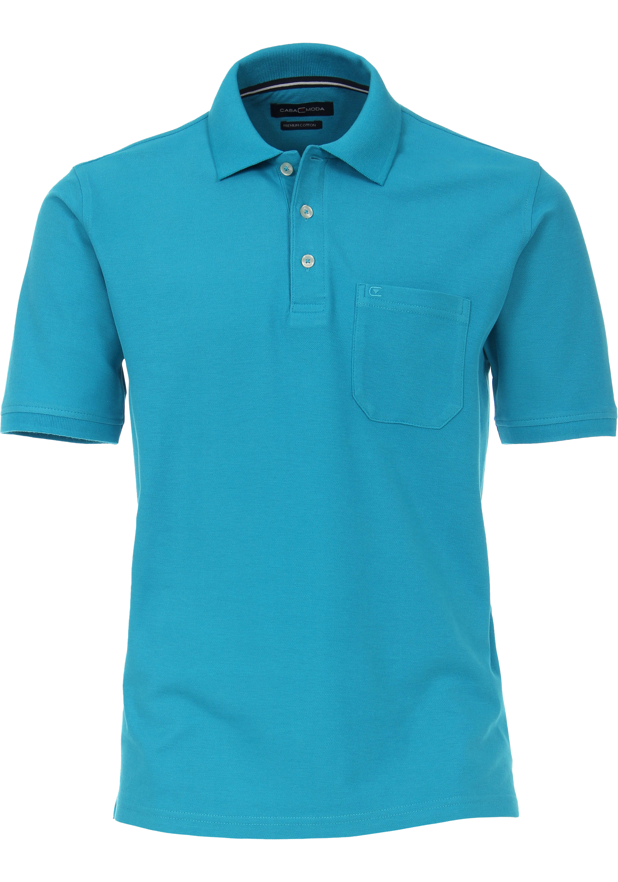 CASA MODA comfort fit heren polo, aqua
