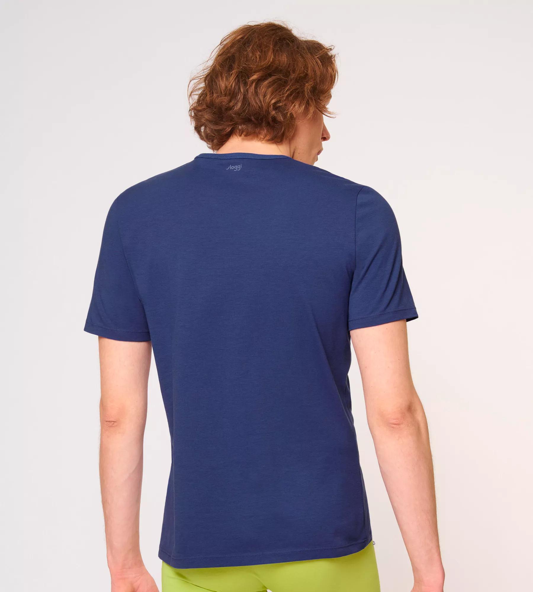 Sloggi Men GO Shirt O-Neck Regular Fit, heren T-shirt met een O-hals (1-pack), blauw