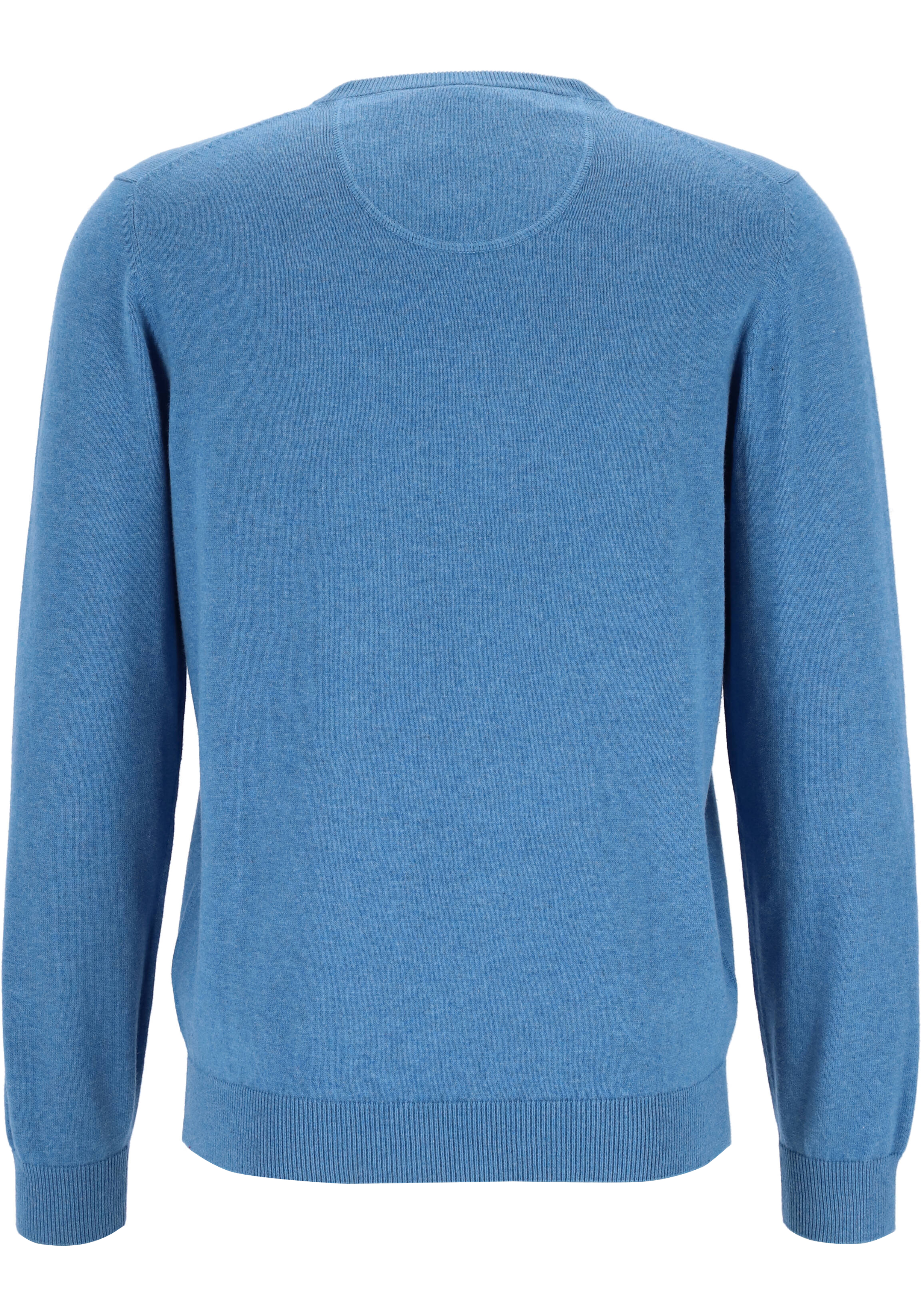 MARVELIS modern fit trui katoen, V-hals, lichtblauw