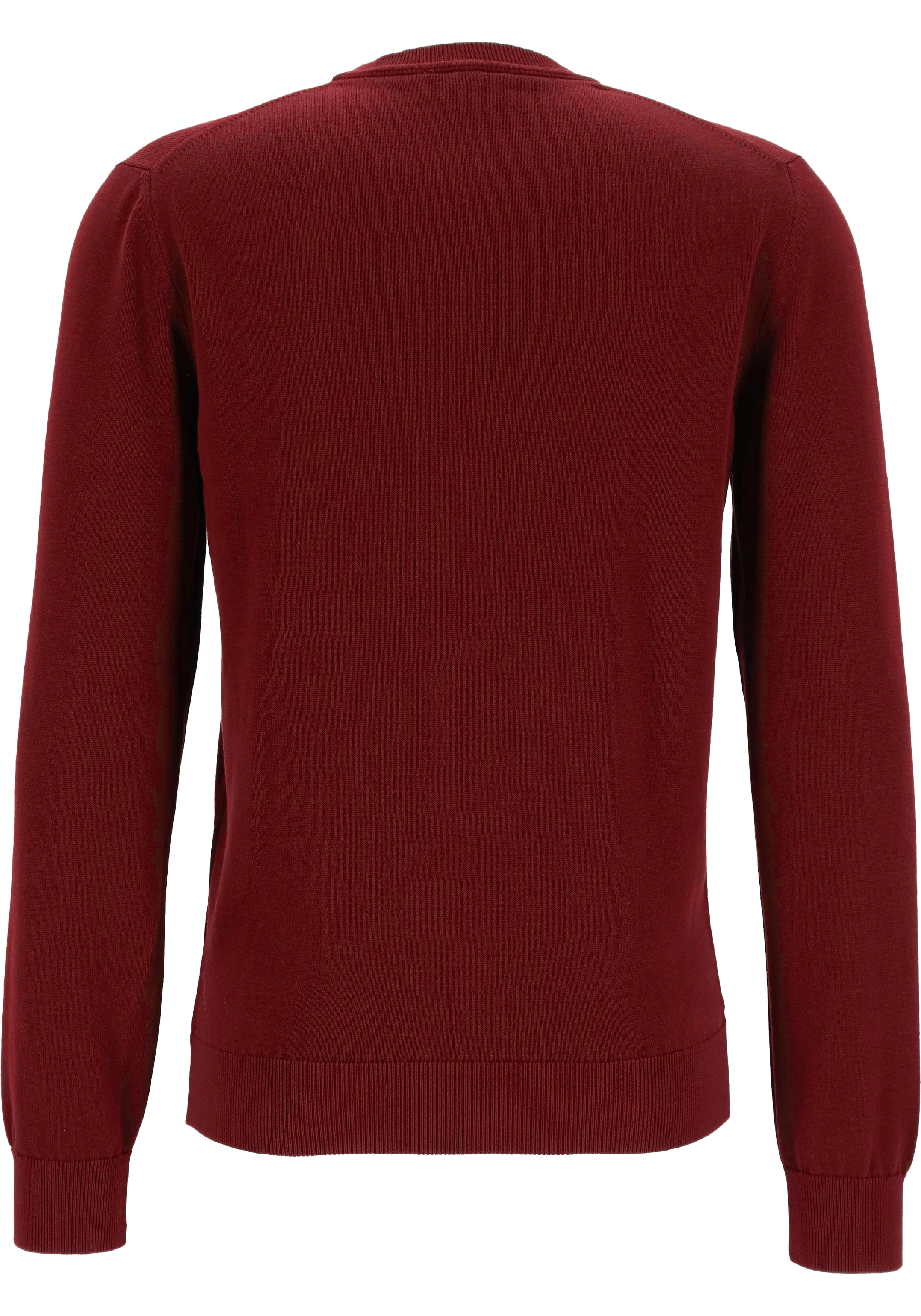 Lacoste trui katoen O-hals, gebreide heren trui, cranberry rood