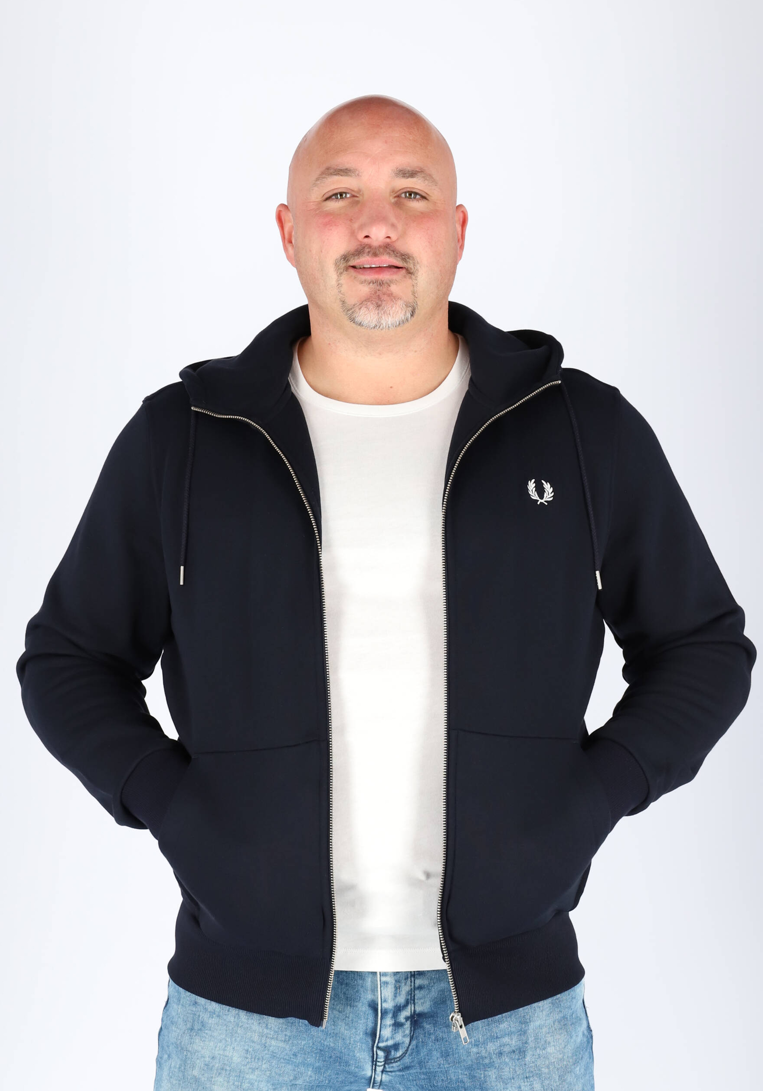 Fred Perry hoodie sweatvest, blauw