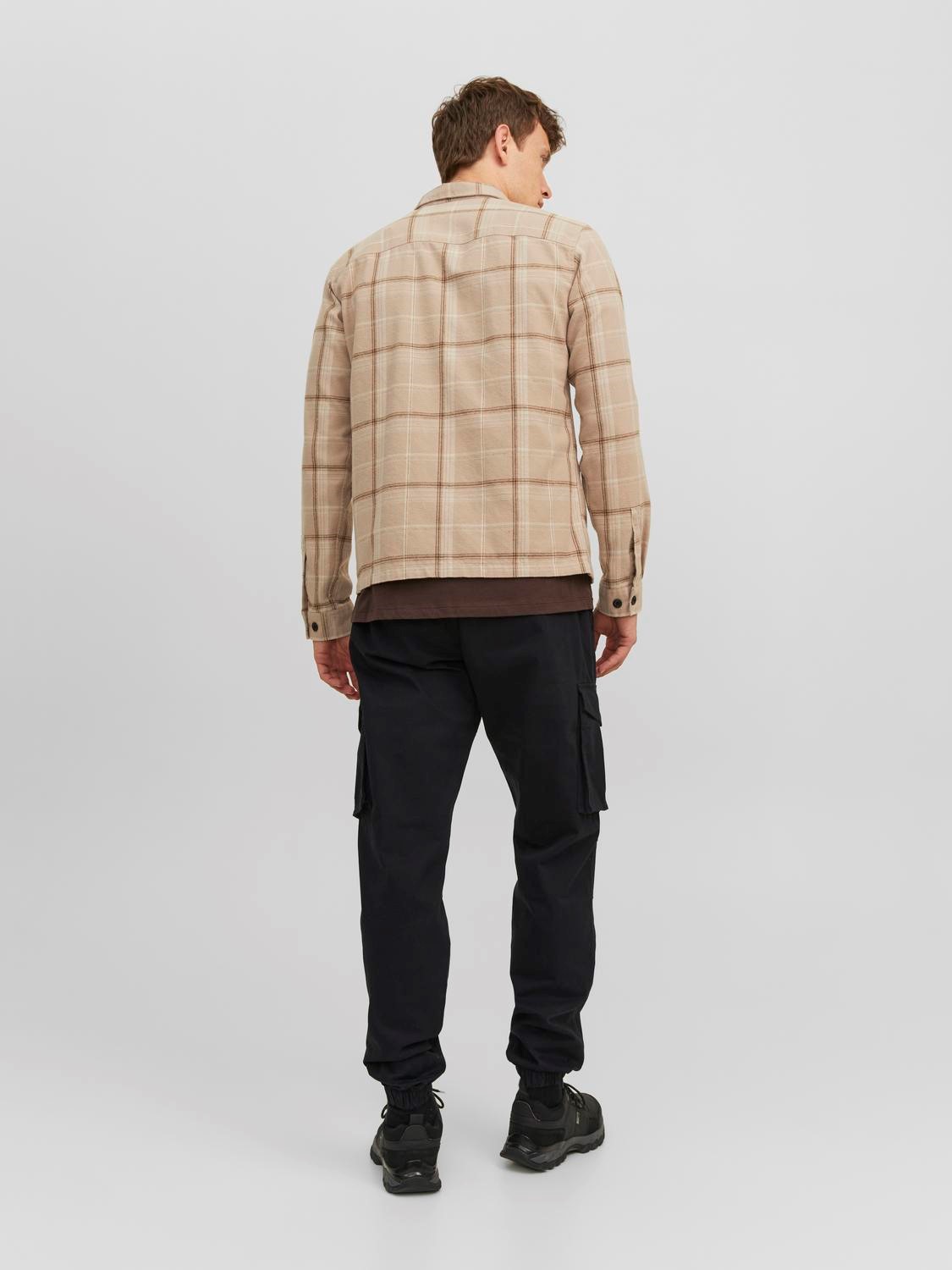 JACK & JONES Kane Noah Cuffed Cargo loose fit, heren cargo broek, zwart