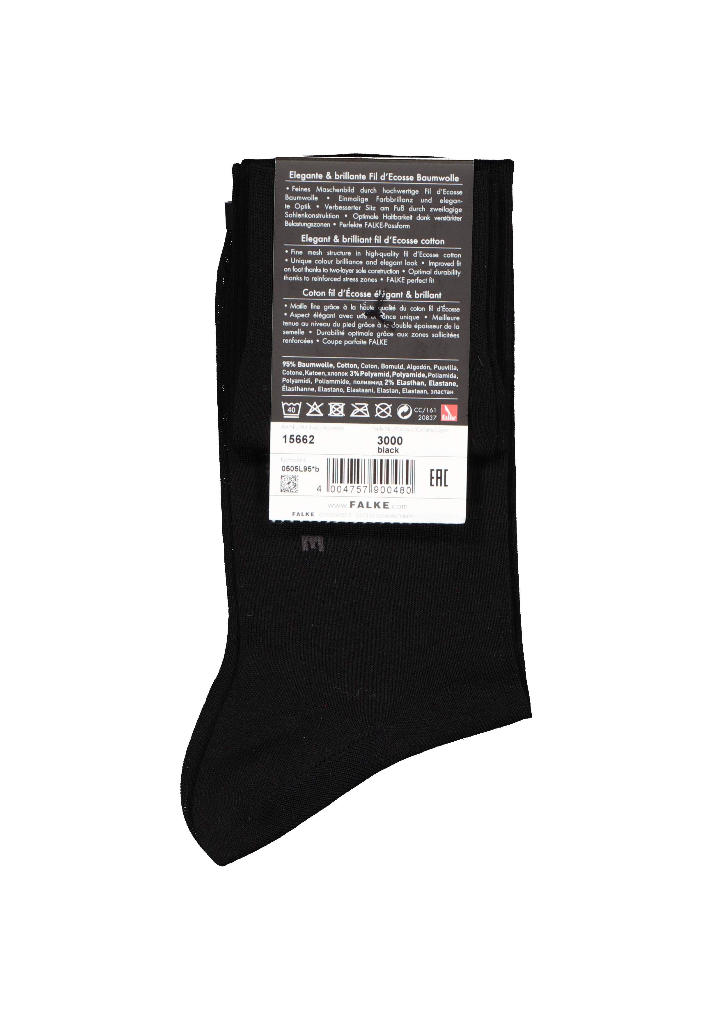 FALKE Tiago heren kniekousen, zwart (black)