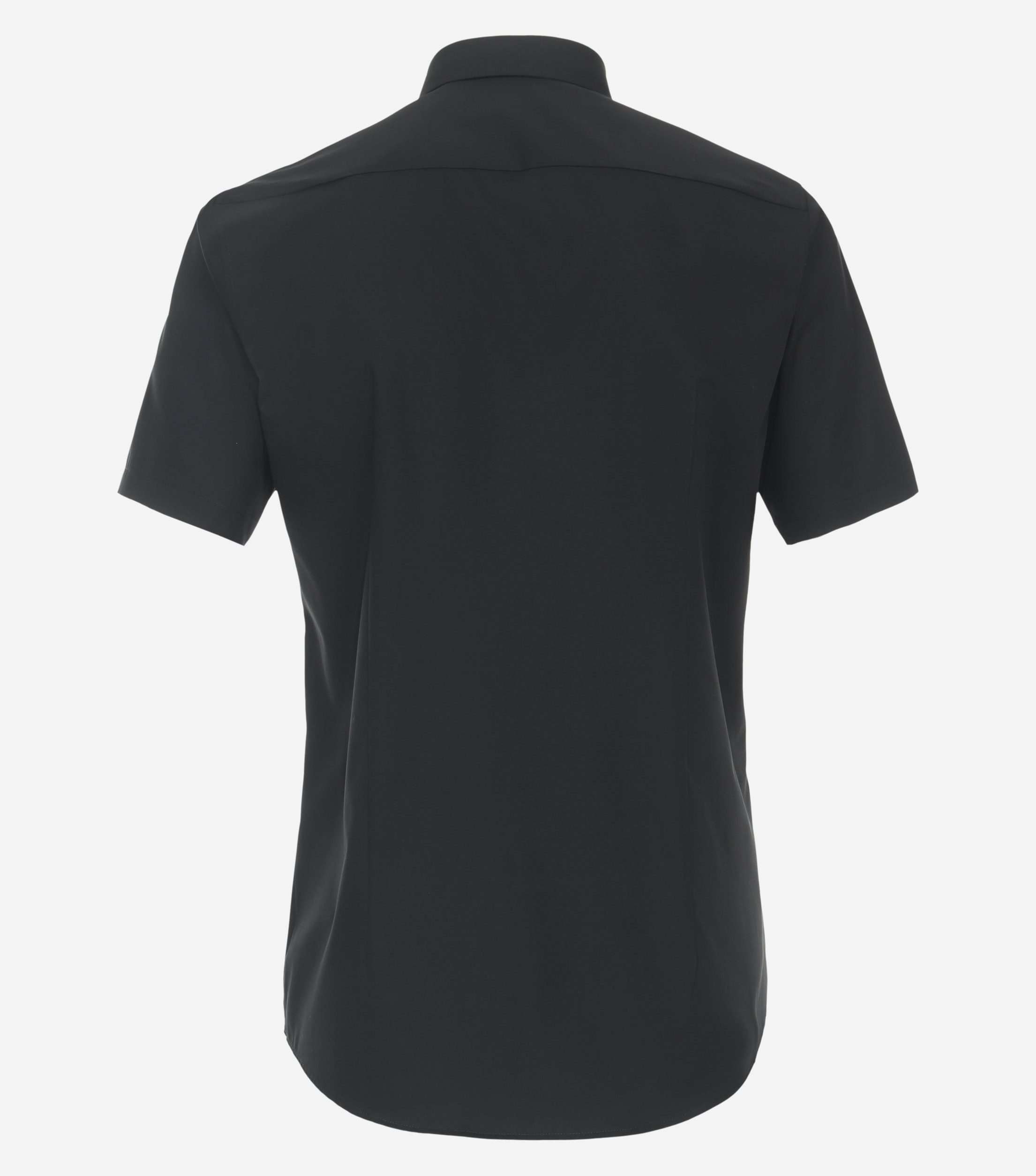 VENTI modern fit overhemd, korte mouw, twill, zwart