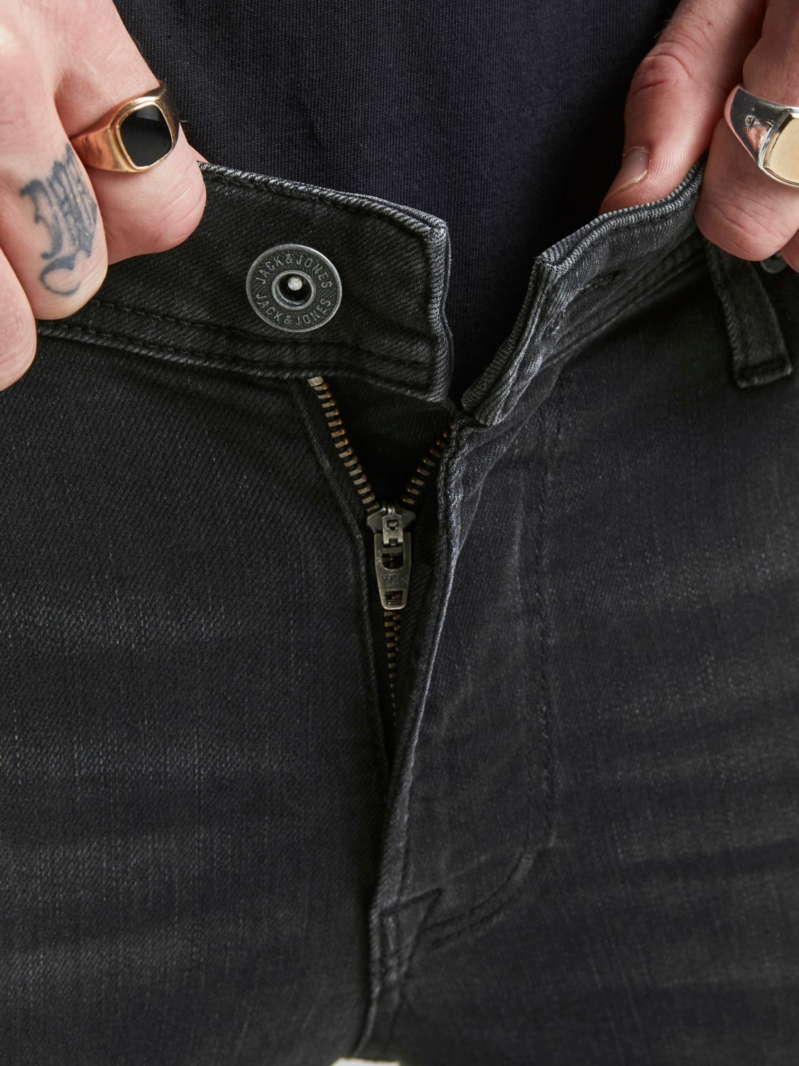 JACK & JONES Tom Original Jos loose fit, heren jeans, zwart denim