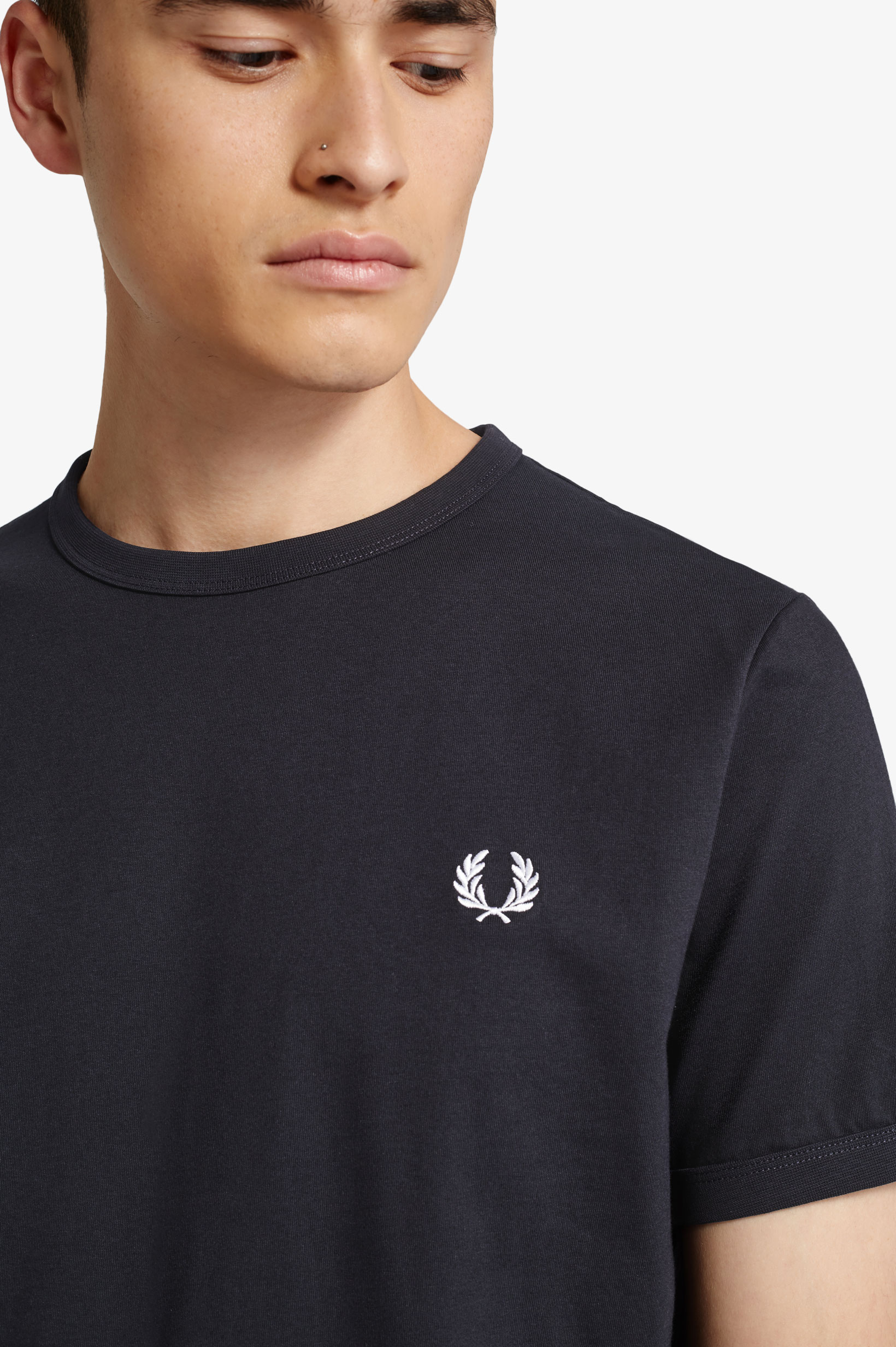 Fred Perry Ringer regular fit T-shirt M3519, korte mouw O-hals, blauw