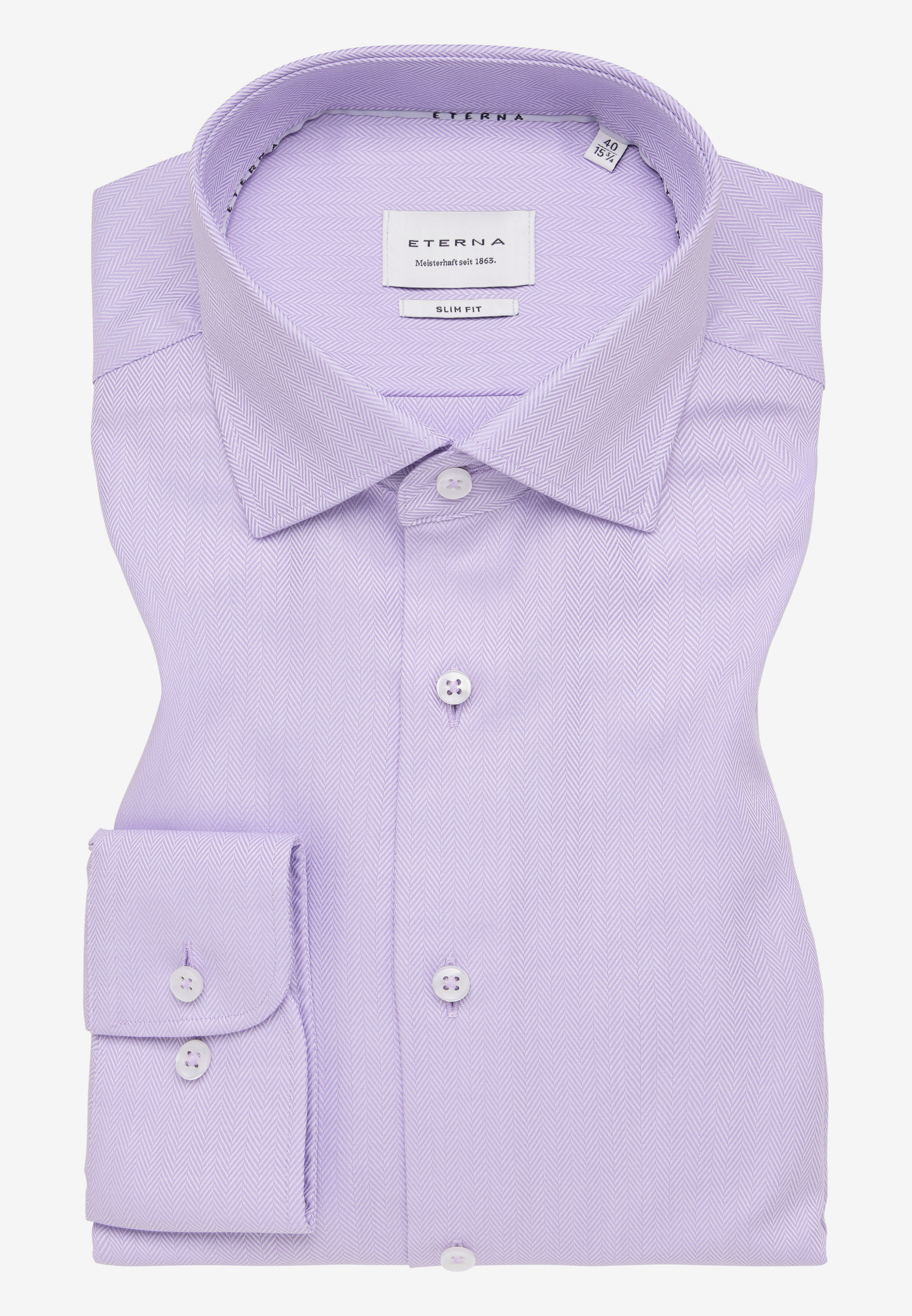 ETERNA slim fit overhemd, structuur, paars