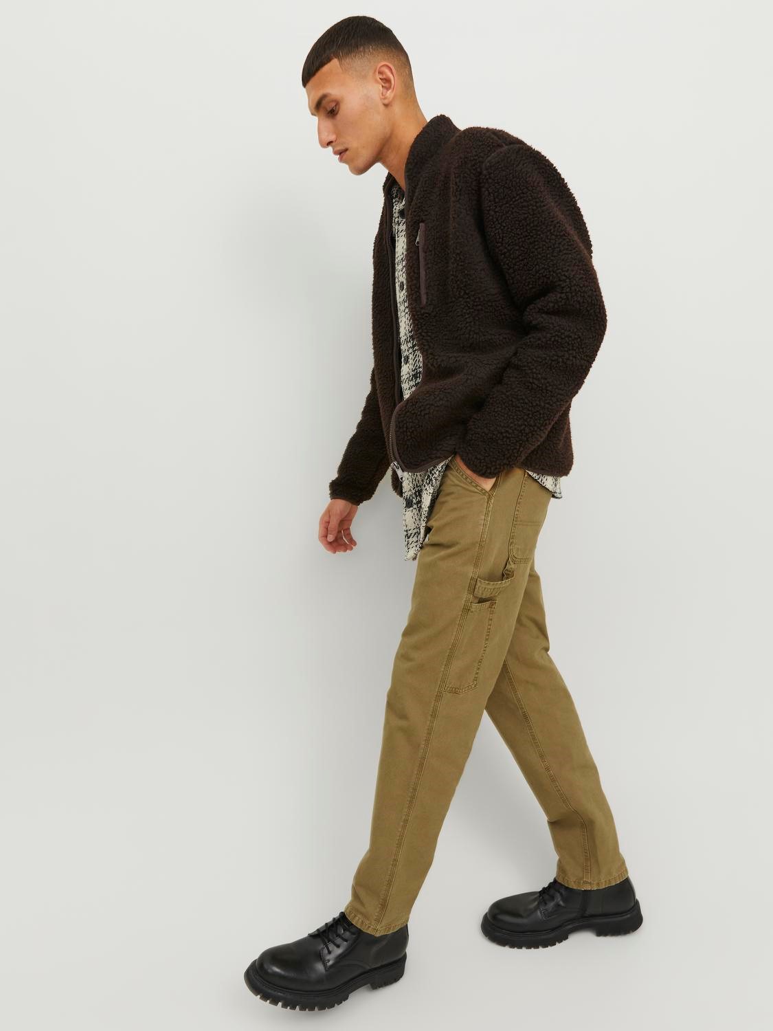JACK & JONES Kane Washed Carpenter loose fit, heren cargo broek, camel bruin