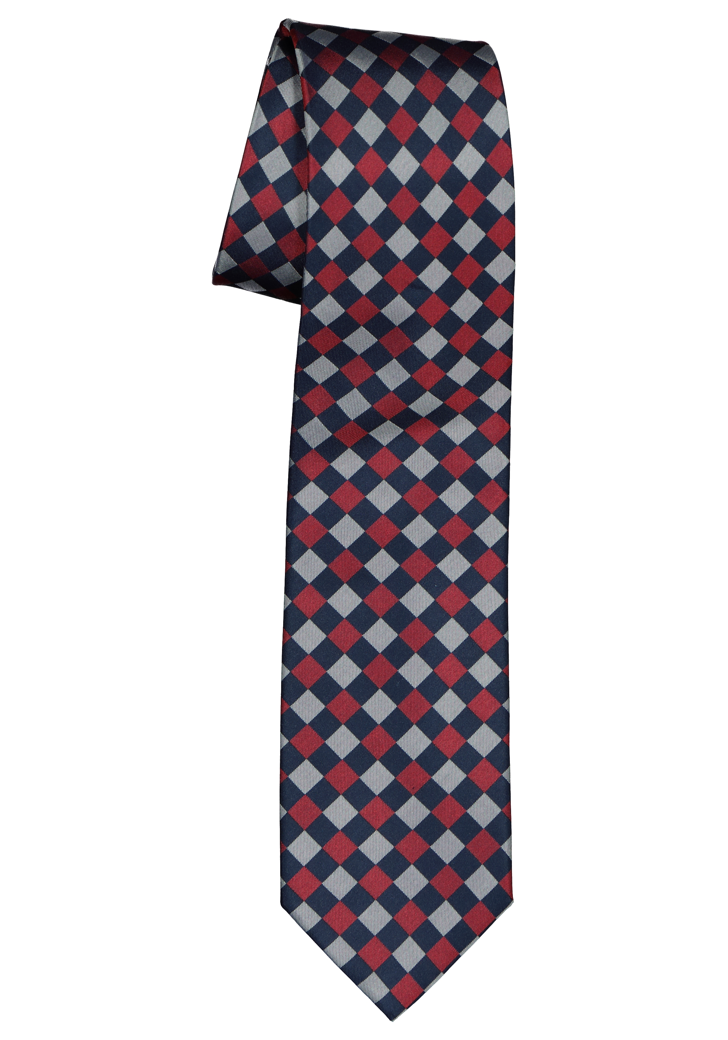 Pelucio stropdas, blauw met donkerrood geruit