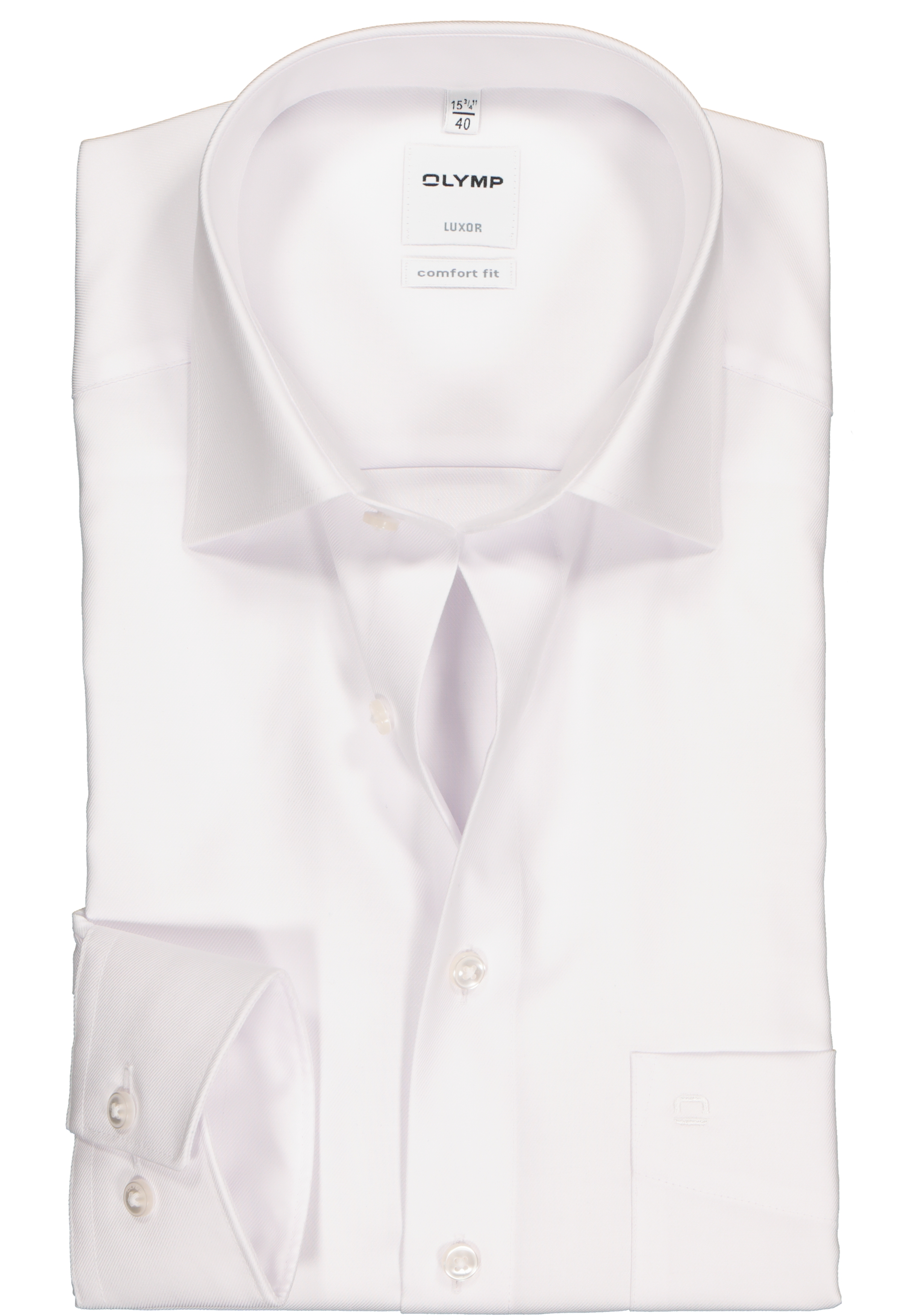 OLYMP Luxor comfort fit overhemd, wit twill