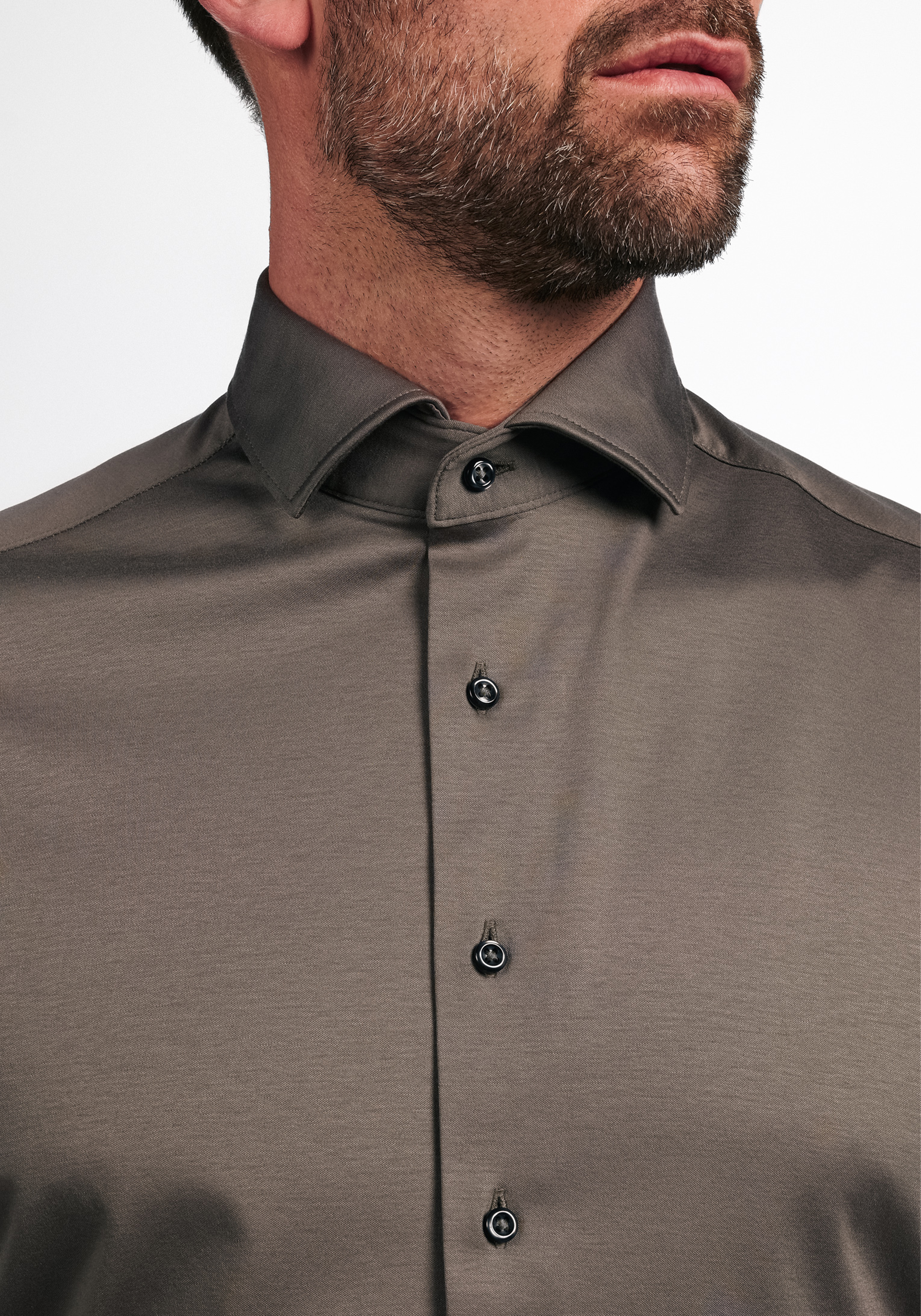 ETERNA modern fit overhemd, jersey, taupe