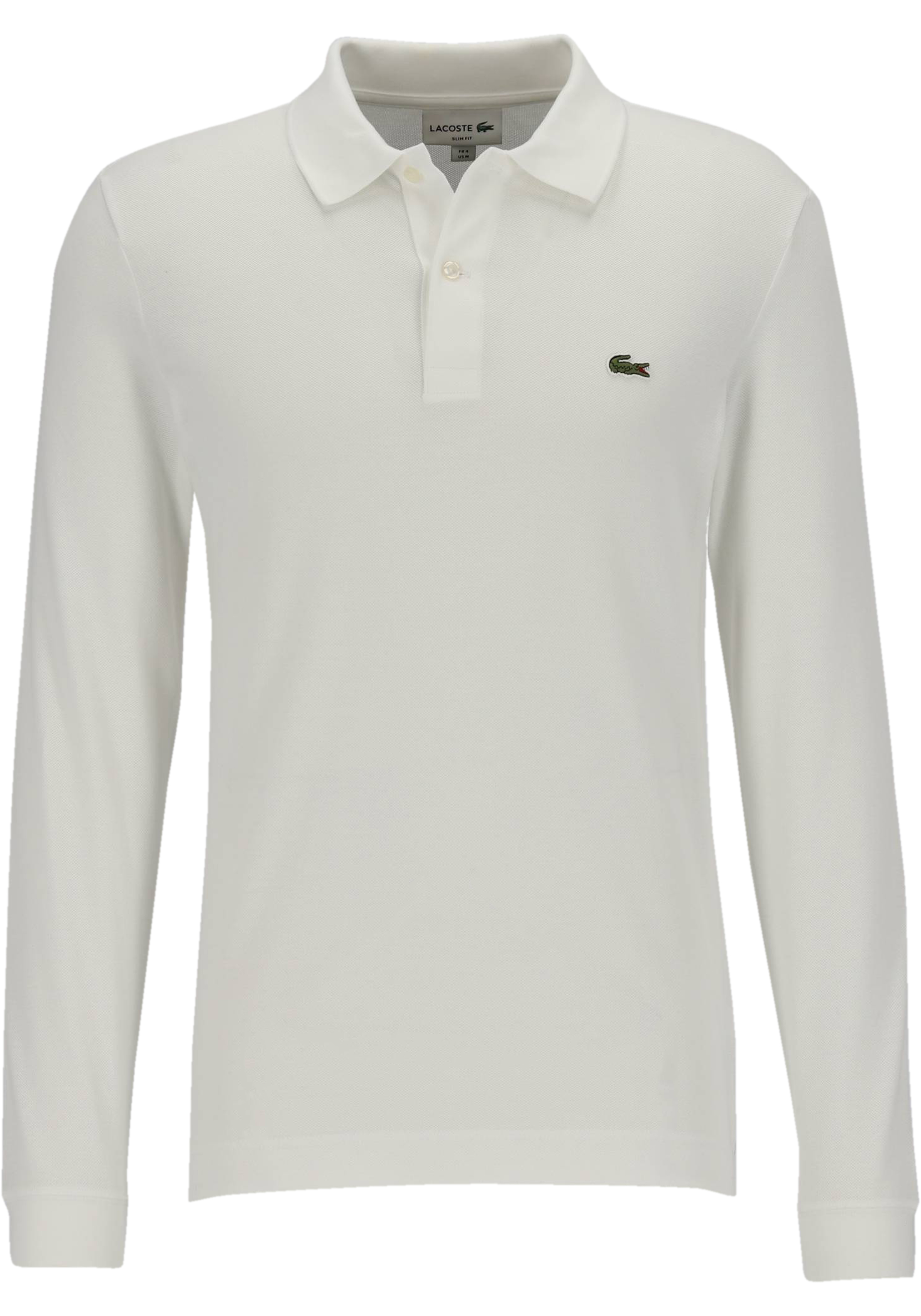 Lacoste Slim Fit polo lange mouw, wit