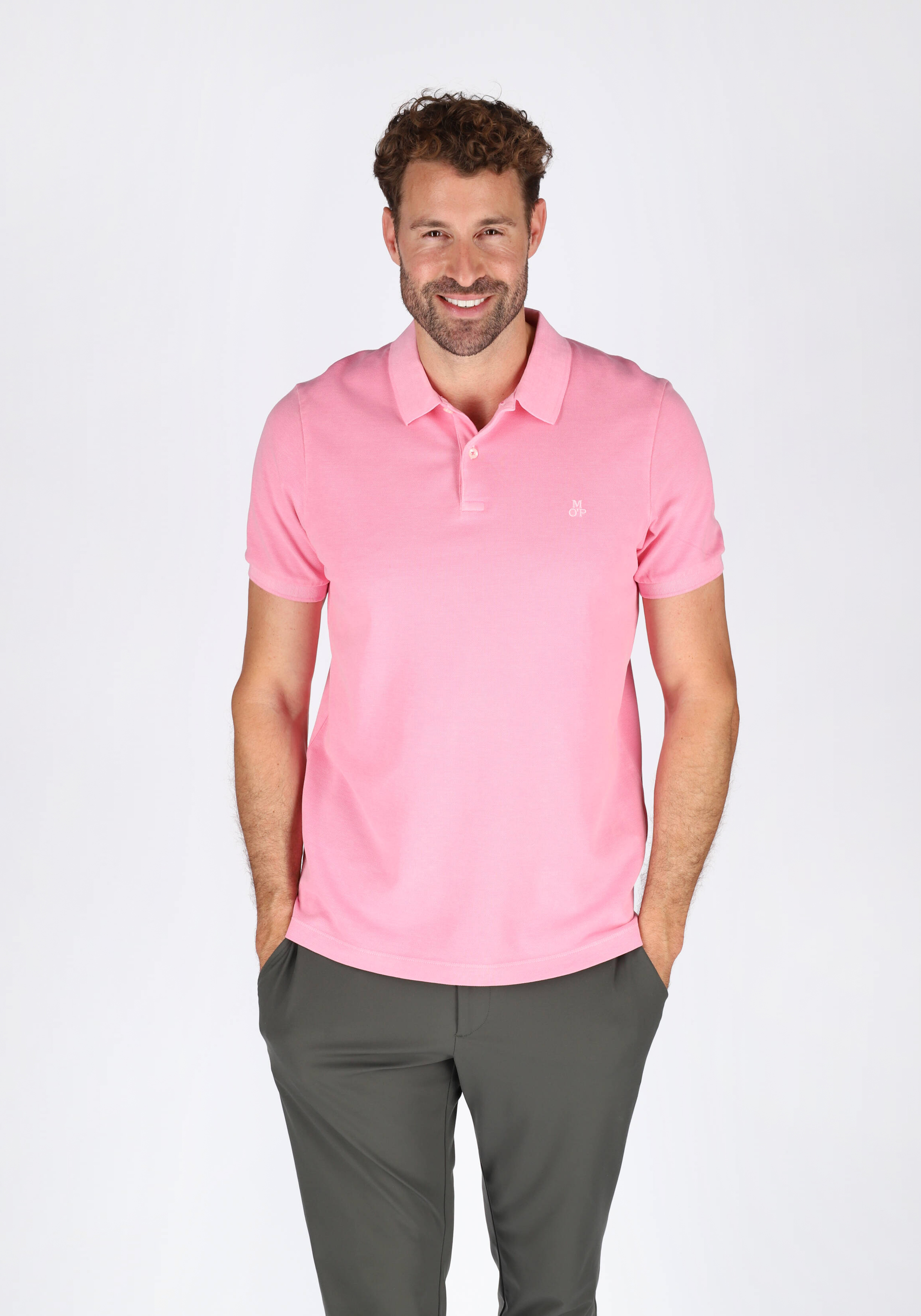 Marc O'Polo shaped fit polo, heren poloshirt, roze