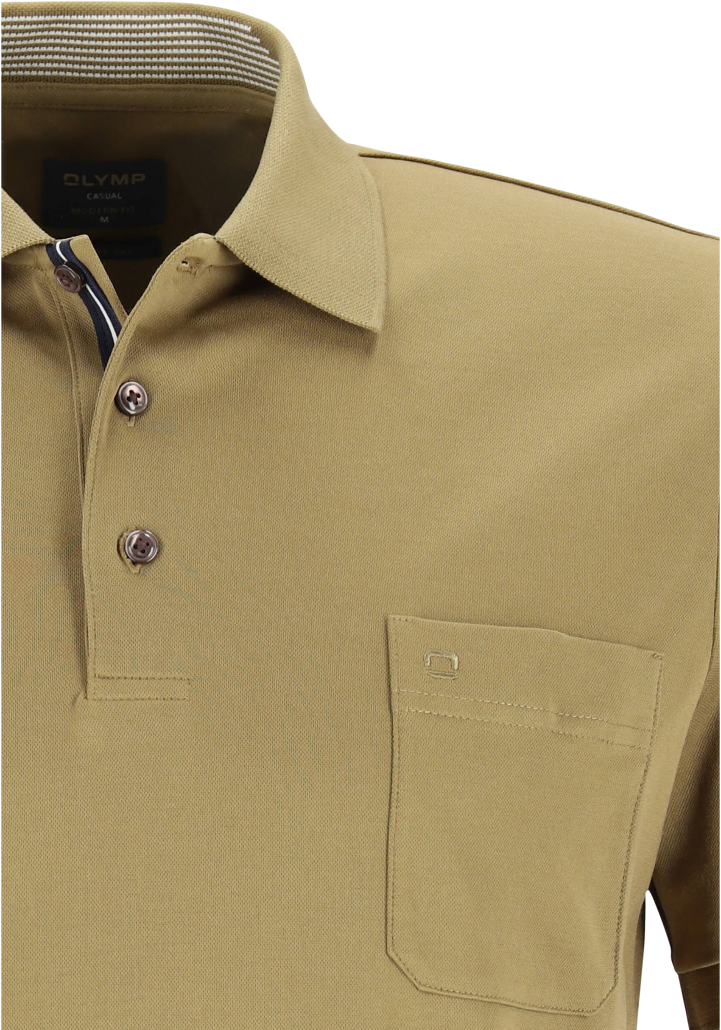 OLYMP Polo Casual, modern fit polo, active dry, olijfgroen
