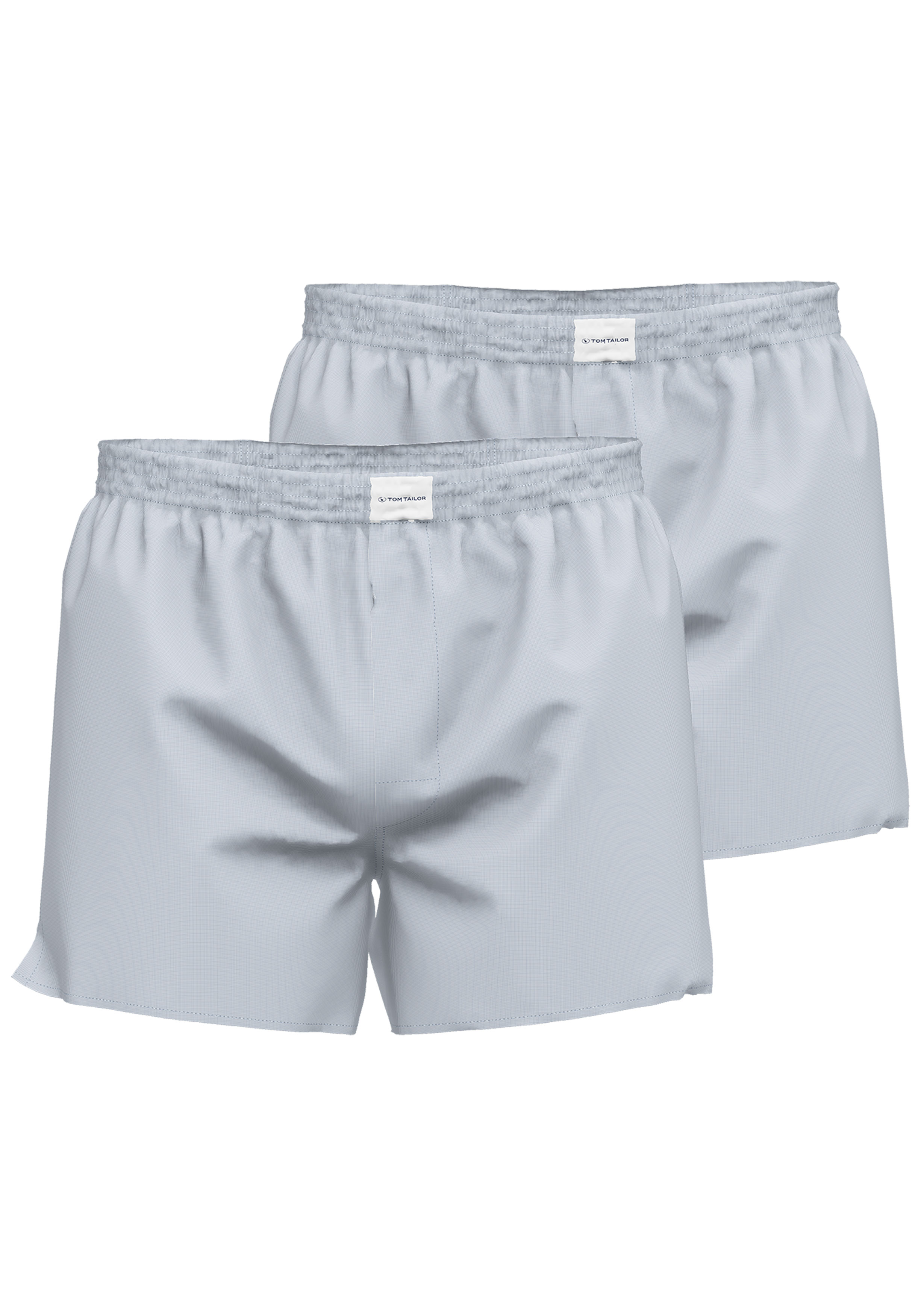 TOM TAILOR heren boxershorts geweven wijd model met gulp (2-pack), lichtblauw geruit