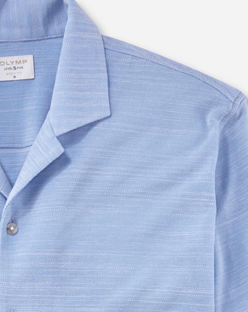 OLYMP Level Five Casual body fit polo, lichtblauw