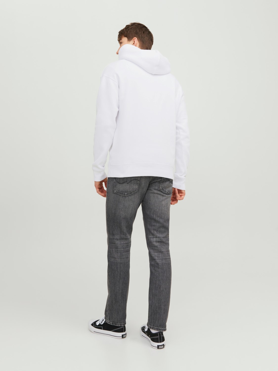JACK & JONES Star jj sweat hood regular fit, heren hoodie katoenmengsel met capuchon, wit