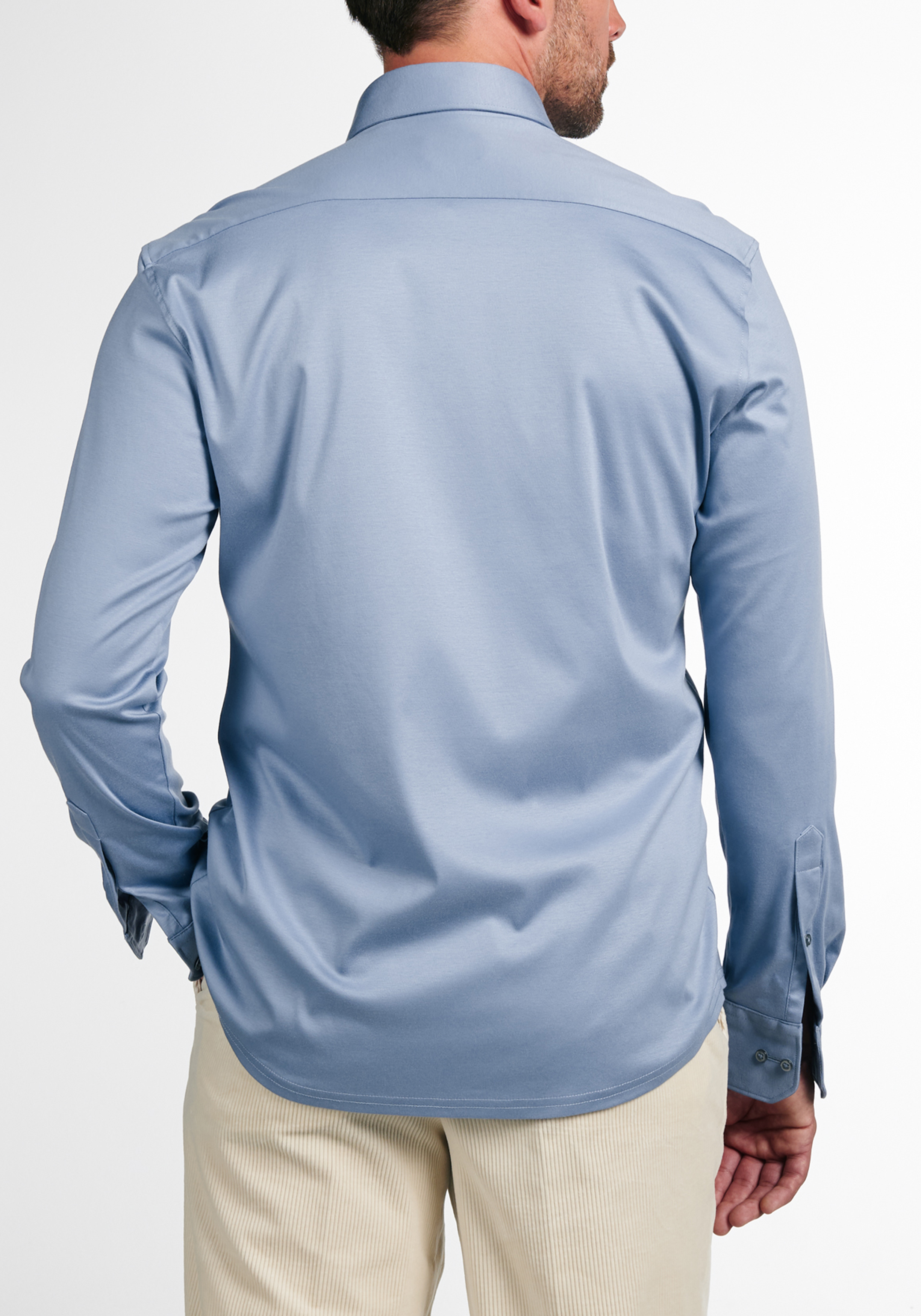 ETERNA modern fit overhemd, jersey, middenblauw