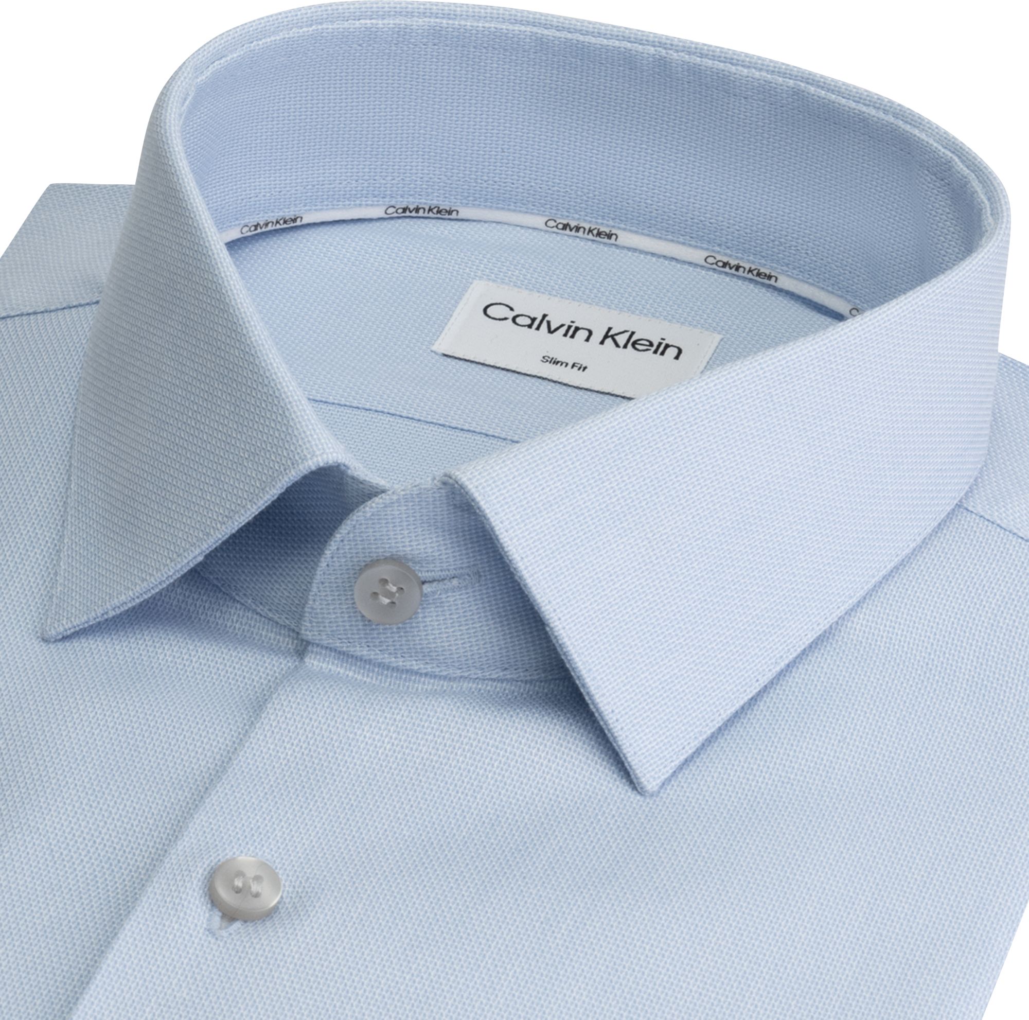 Calvin Klein slim fit overhemd, Tonal Structure Slim Shirt, lichtblauw