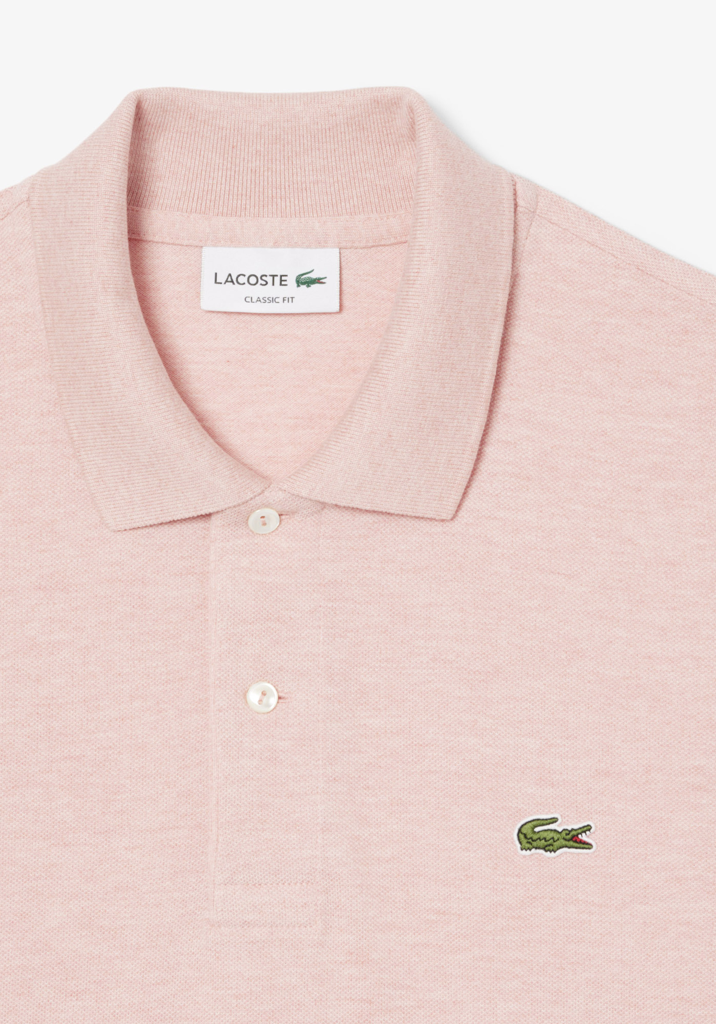 Lacoste Classic Fit polo, roze melange