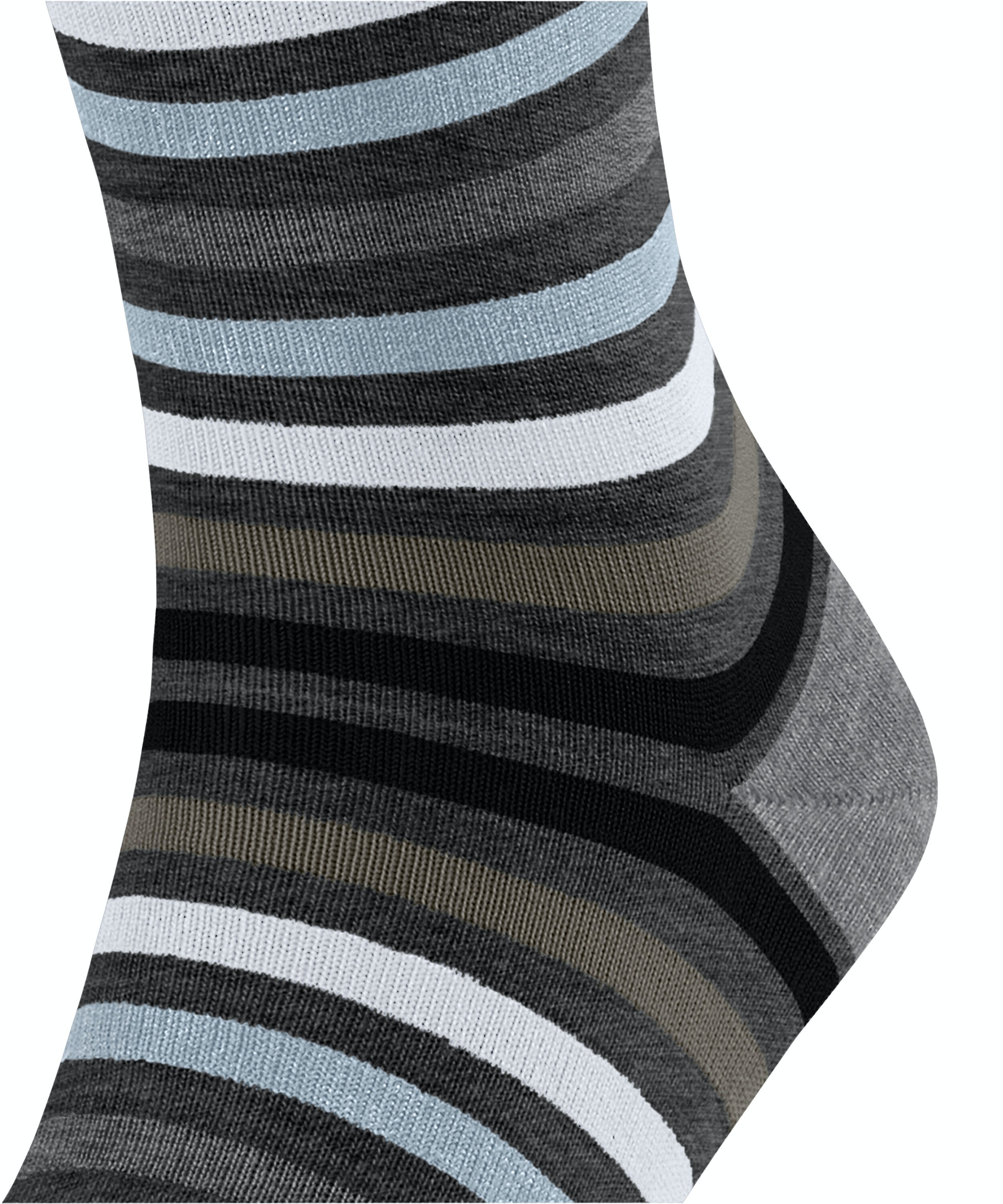 FALKE Tinted Stripe herensokken, antraciet grijs (asphalt mel.)