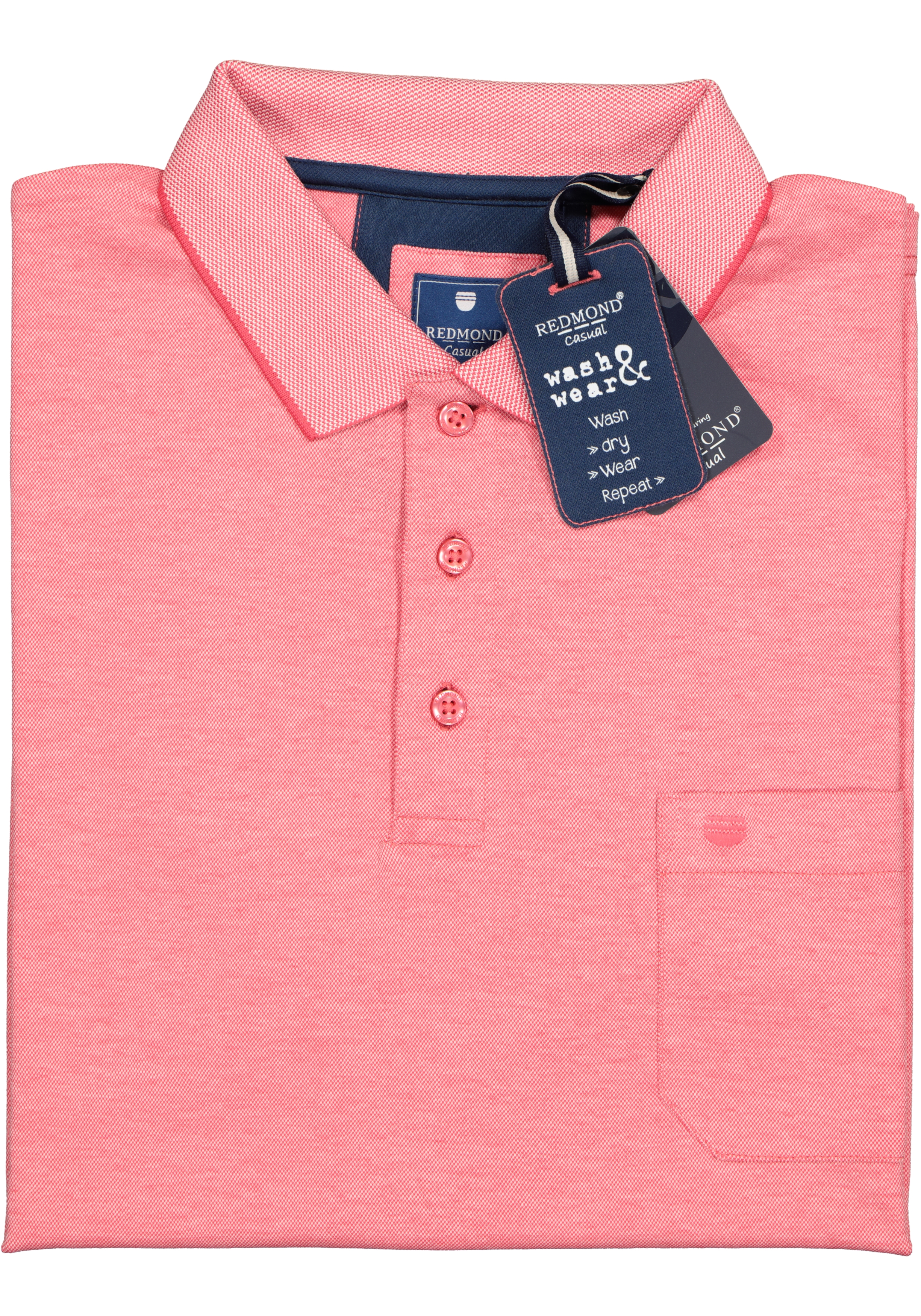 Redmond regular fit poloshirt, rood melange