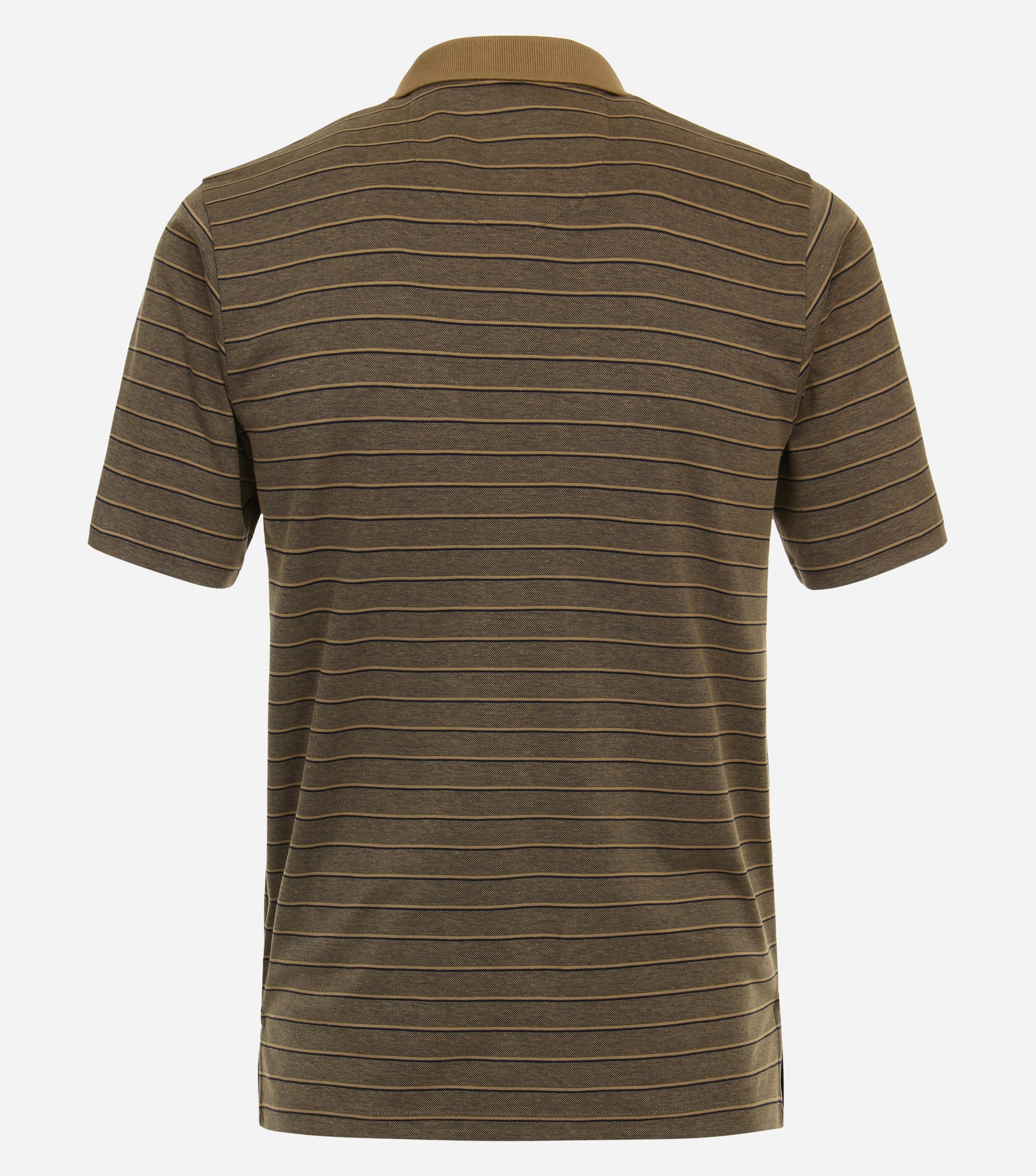 Redmond regular fit heren polo, pique, bruin gestreept