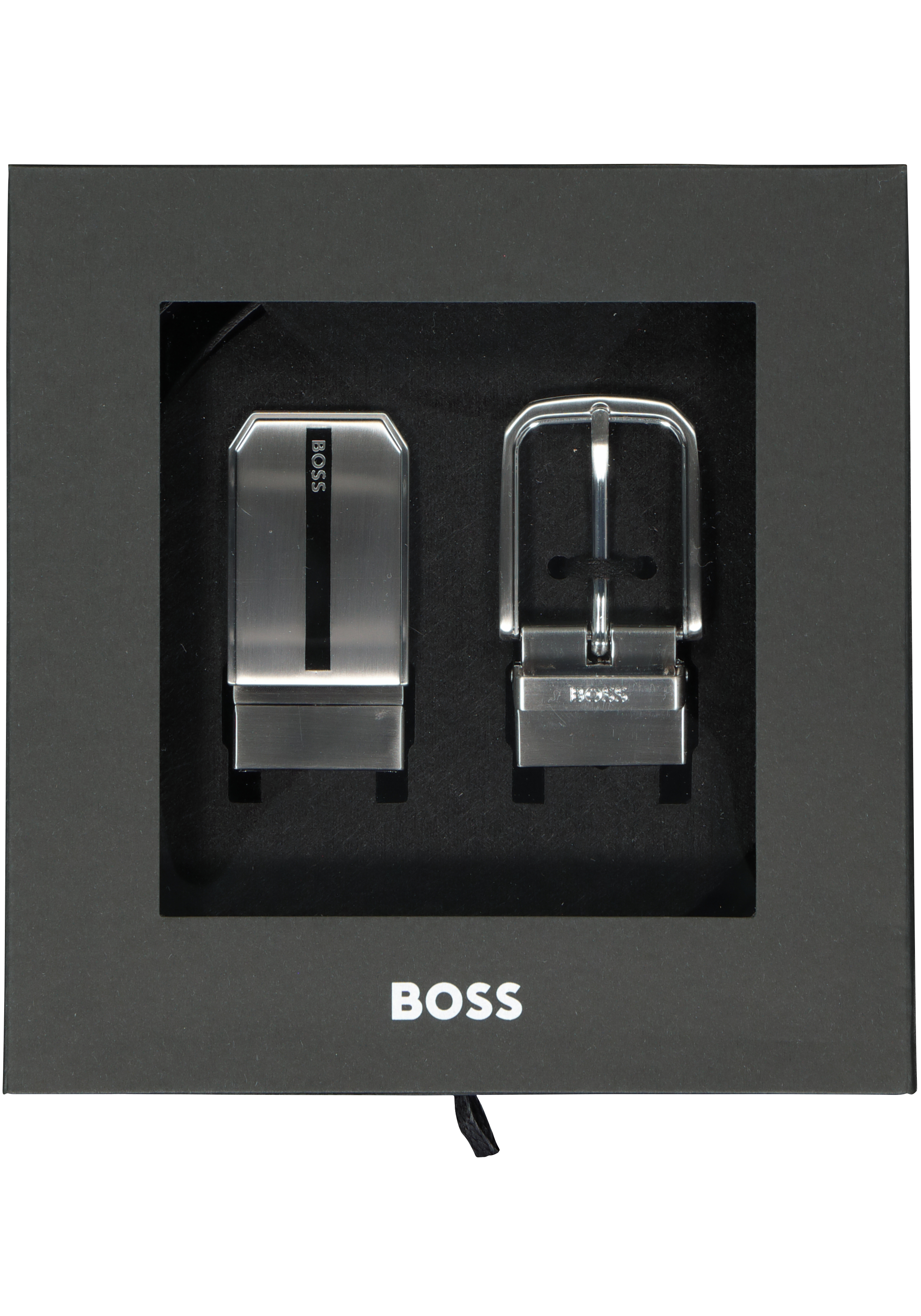 HUGO BOSS leren riem cadeau, heren riem in geschenkverpakking, zwart